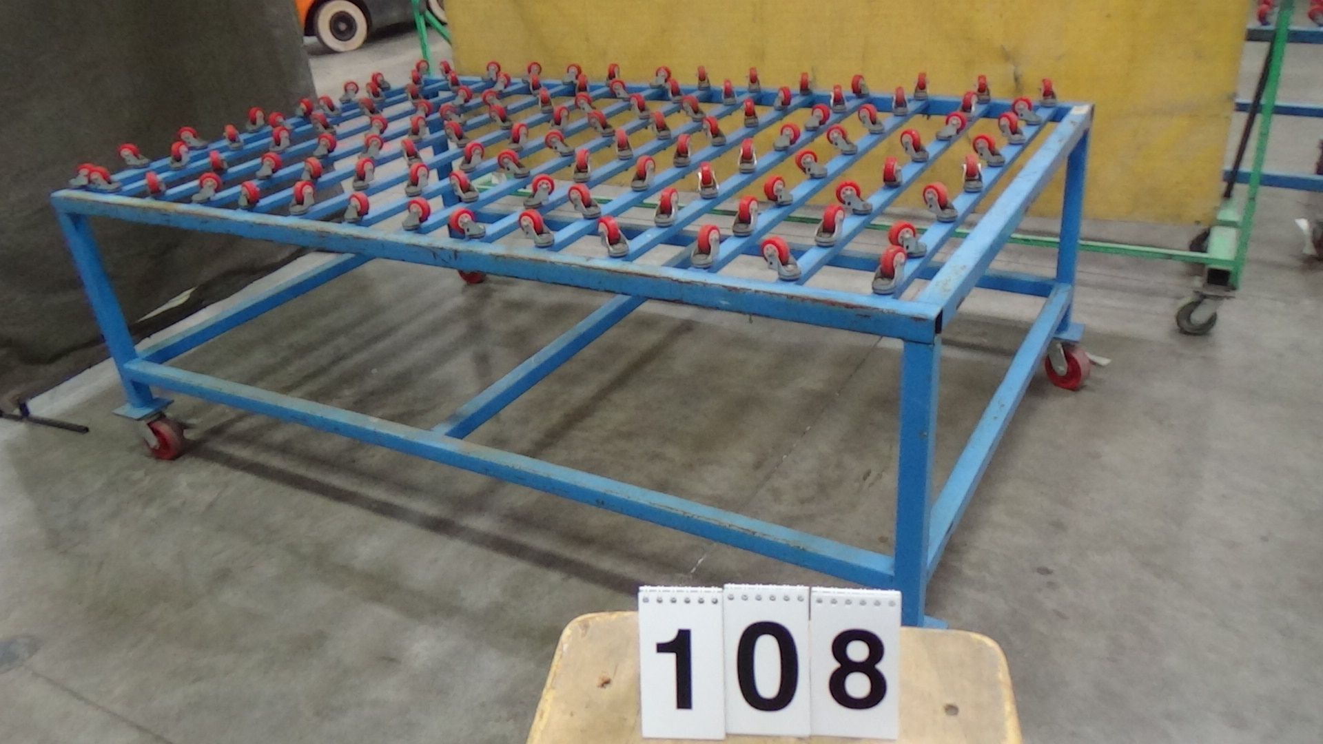 Metal Table for Glass with Rollers