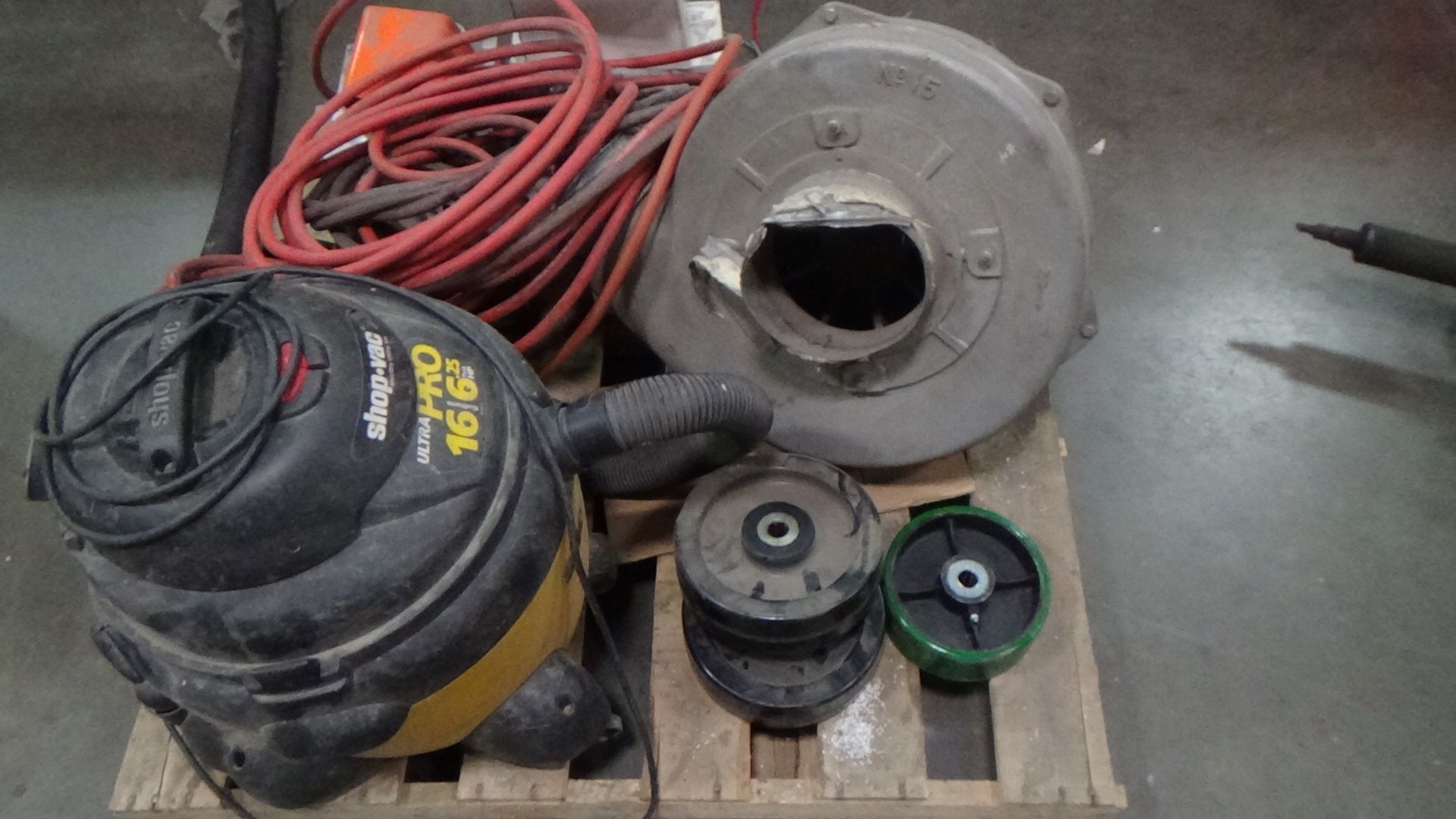 Shop Vac,'Baldor " motor, Air Hoses, machine parts