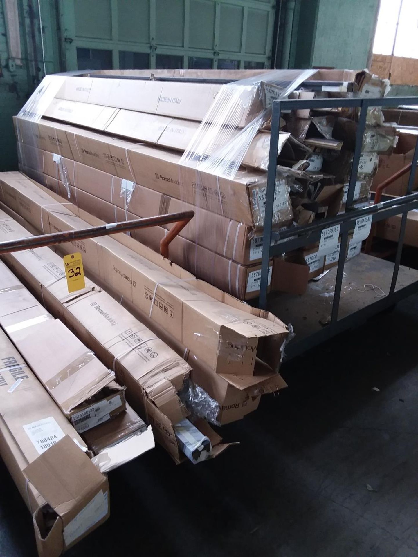 carts of finished picture frame moulding