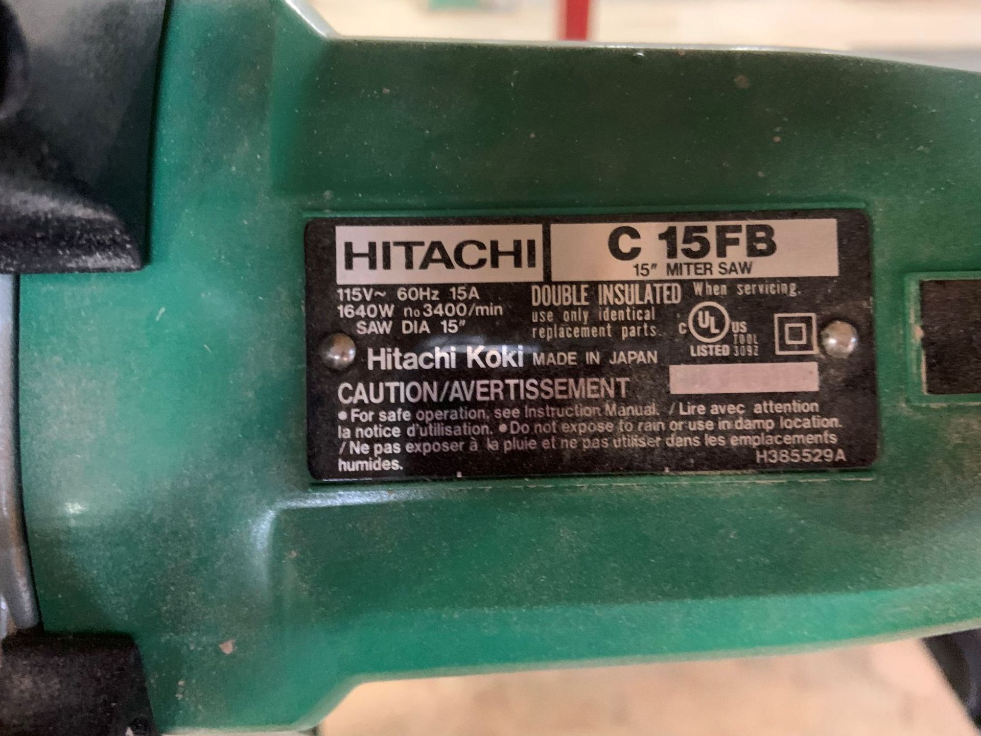 Hitachi 15" Miter saw - Image 2 of 2