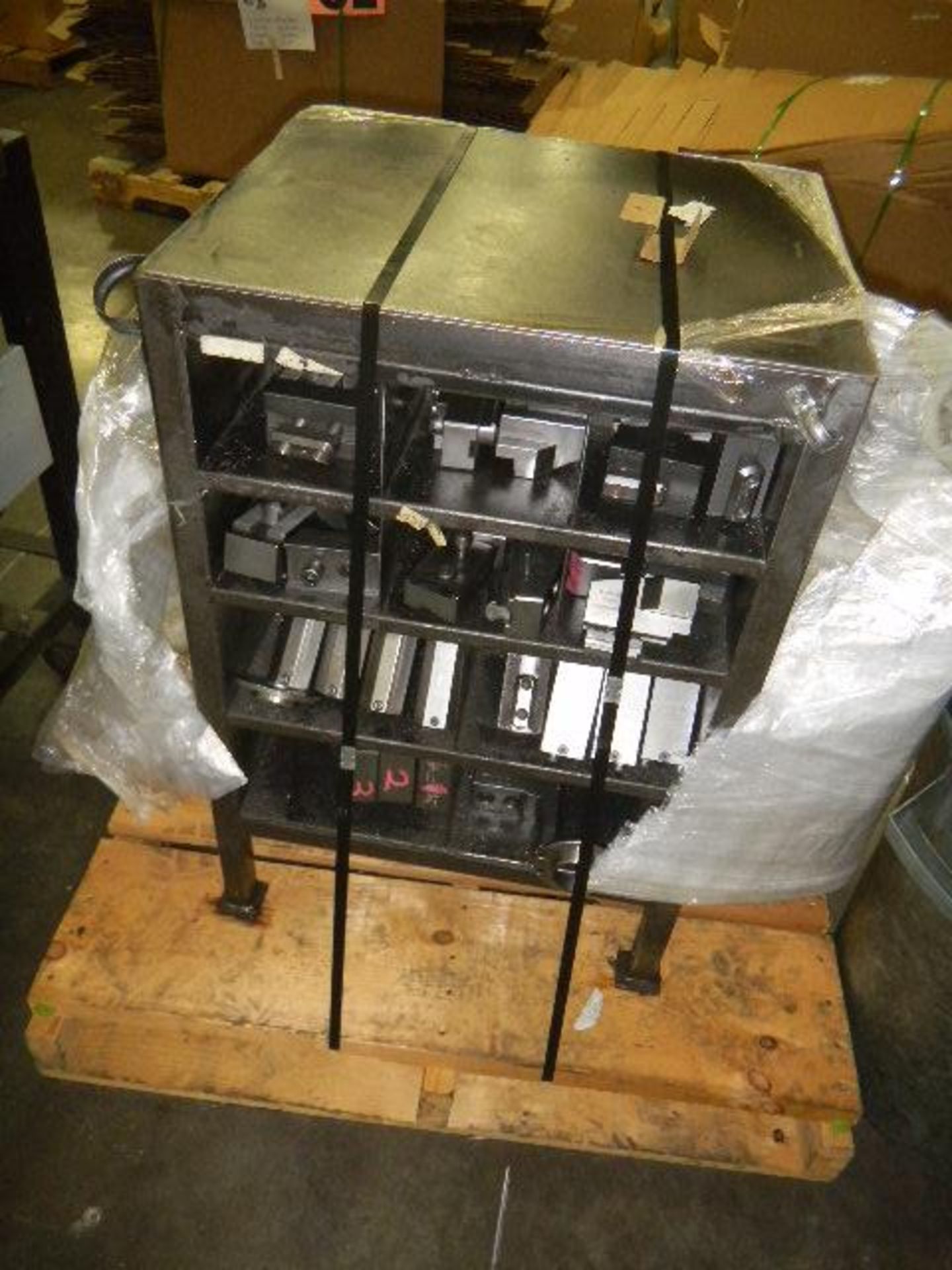 Steel Cabinet & Contents (Chuck Jaws / Dies) on Pallet