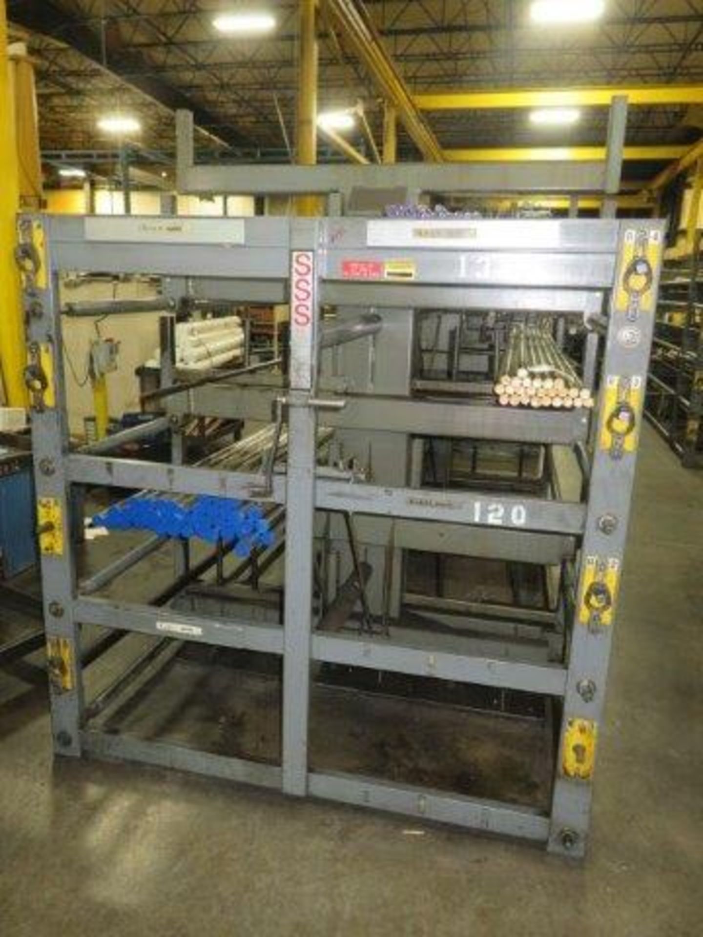 Carbon Steel Rods/Shafts (NEW Surplus Electrical Motor Parts) AND Distribution Metal Rack