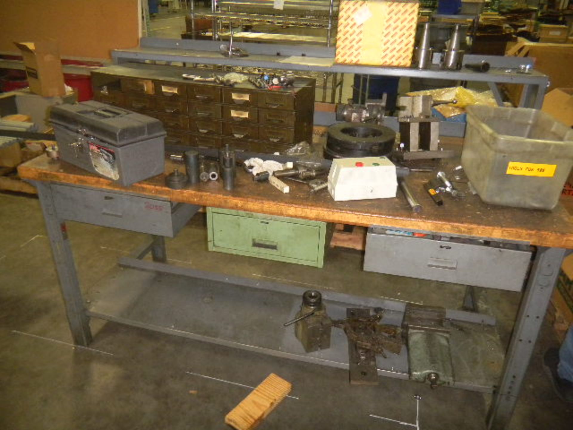 Production Work Table / Bench - Includes Toolboxes & Contents