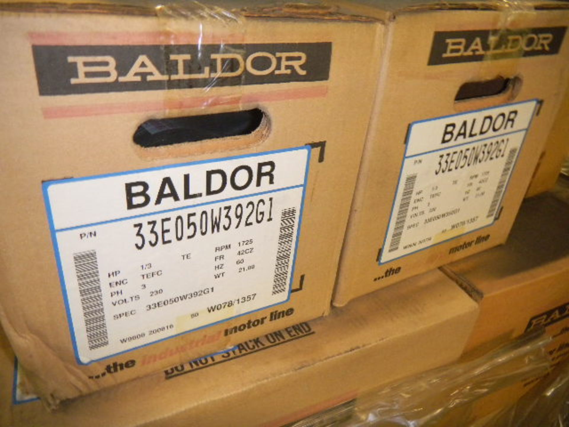 Baldor 1/3 Hp Electric Motor - 230 Volt - (New) - (28) on Pallet - Sold (28) Times Bid