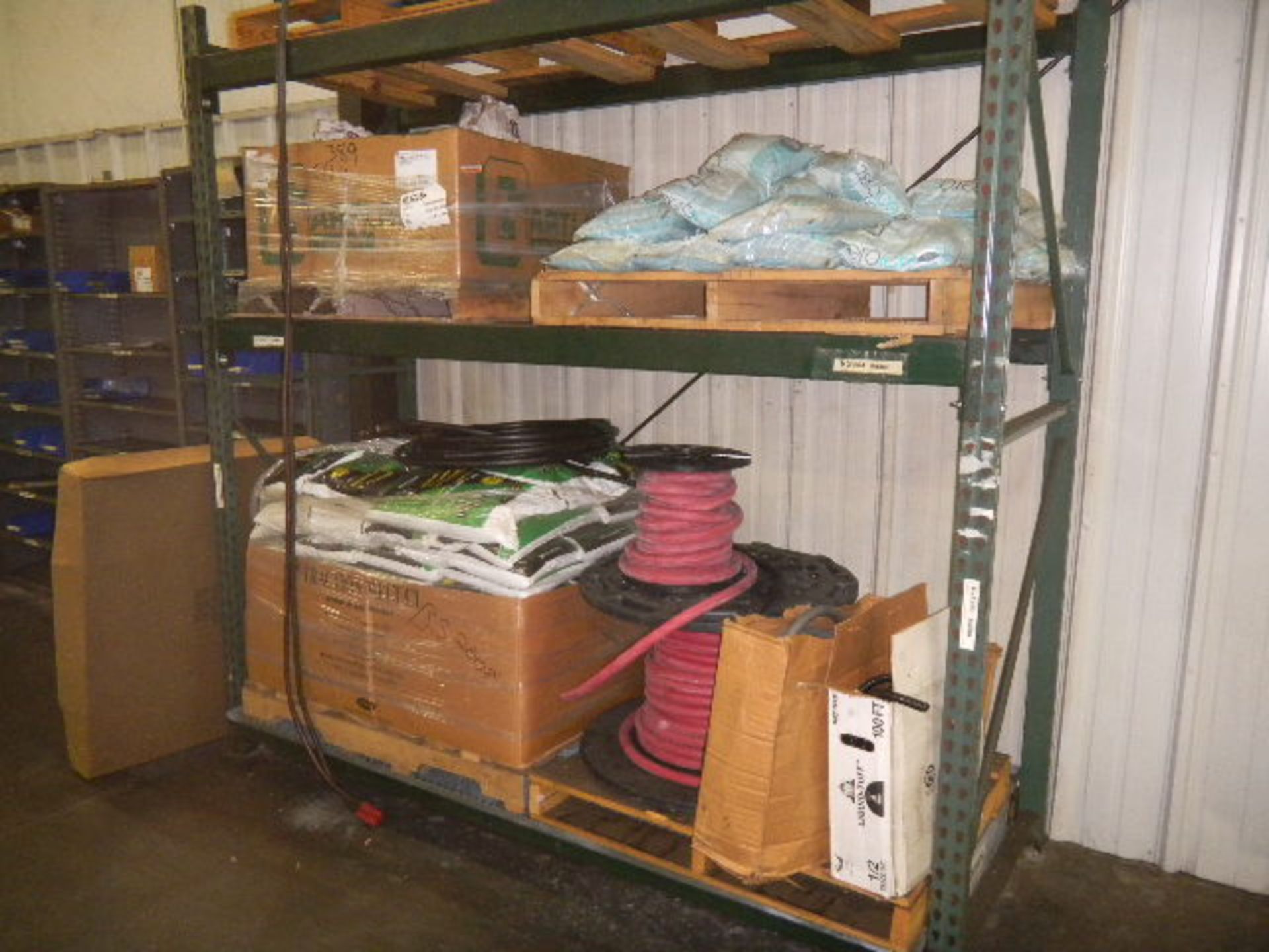 8"x8'x24" Pallet Rack, Pallets of Ice Melt, & Hose - Image 2 of 3