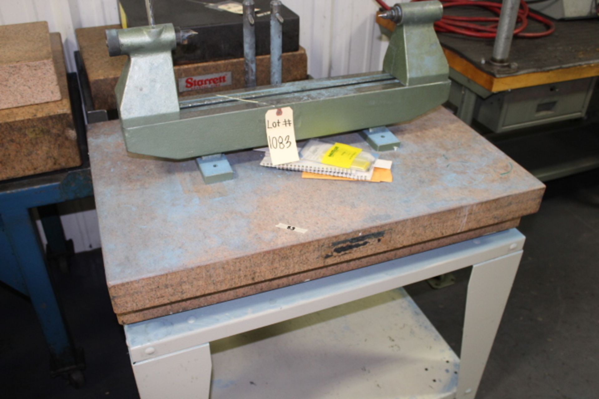 Surface plate on stand w table top lathe