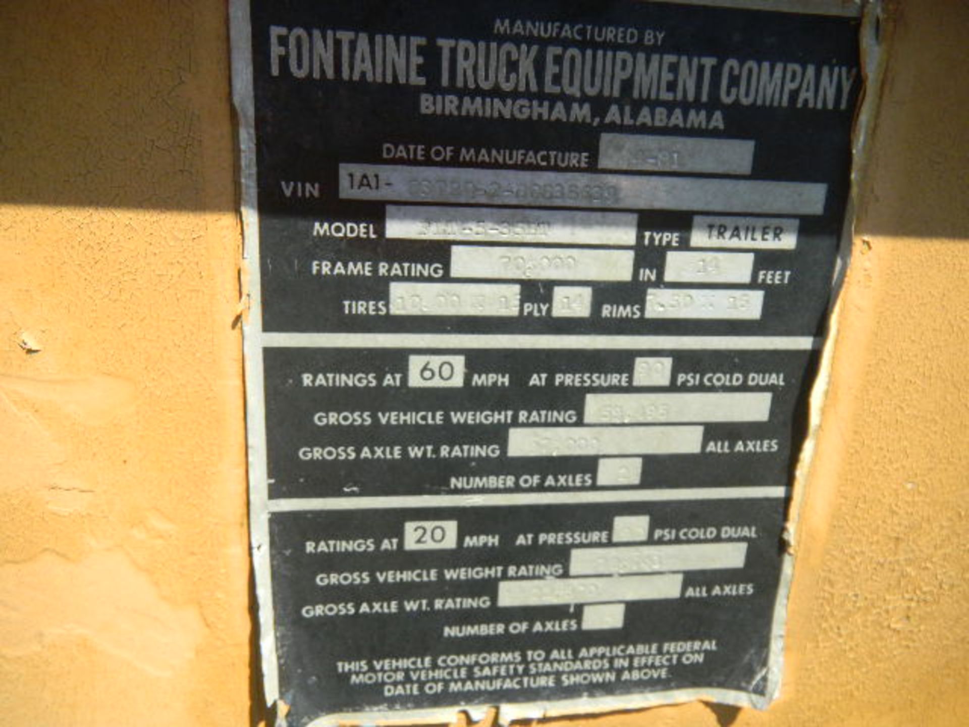 HD 1981 Fontaine Manf. Fifth Wheel Goose Neck Trailer - Needs Board Replaced - Image 12 of 13