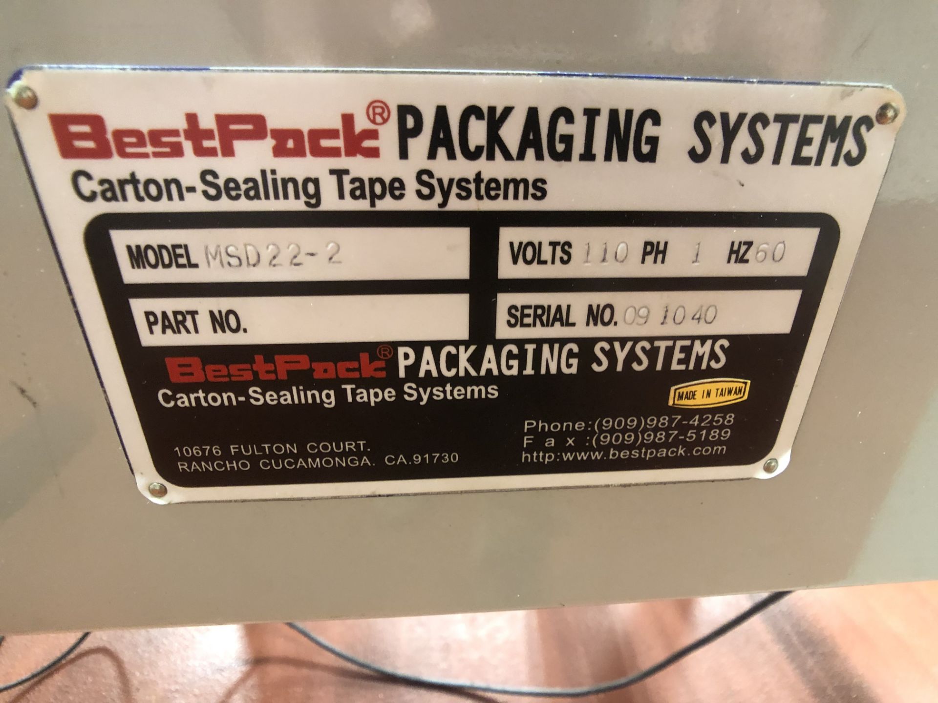 BestPack Tape Case Sealer, Model MSD 22-2, S/N 091040, Aprox. 25” W Rolls (Located in Pittsburgh Ap - Image 7 of 11
