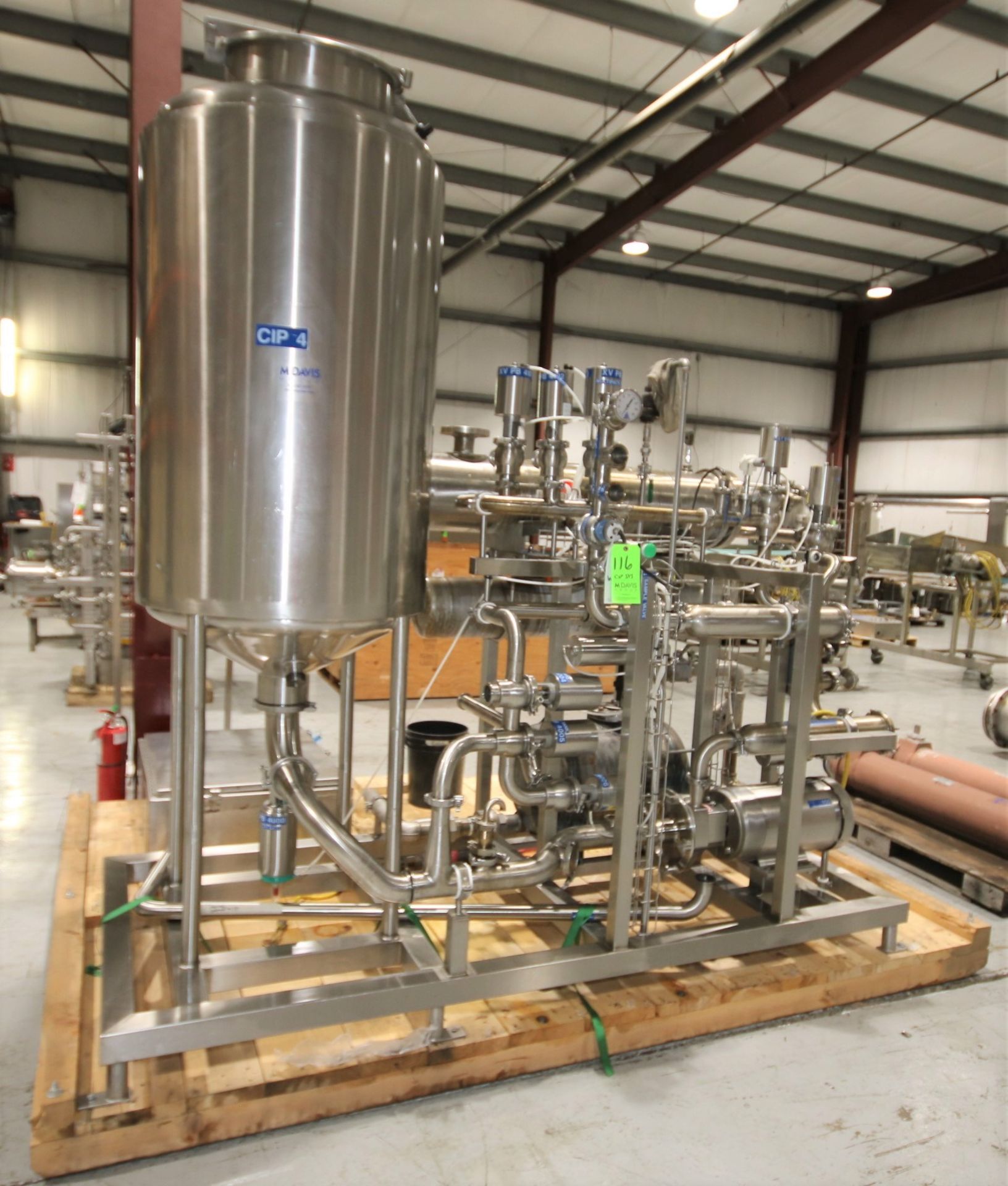 Single Tank Skid Mounted S/S CIP System, with 80 Gal. Insulated S/S Tank, 2010 Enerquip S/S