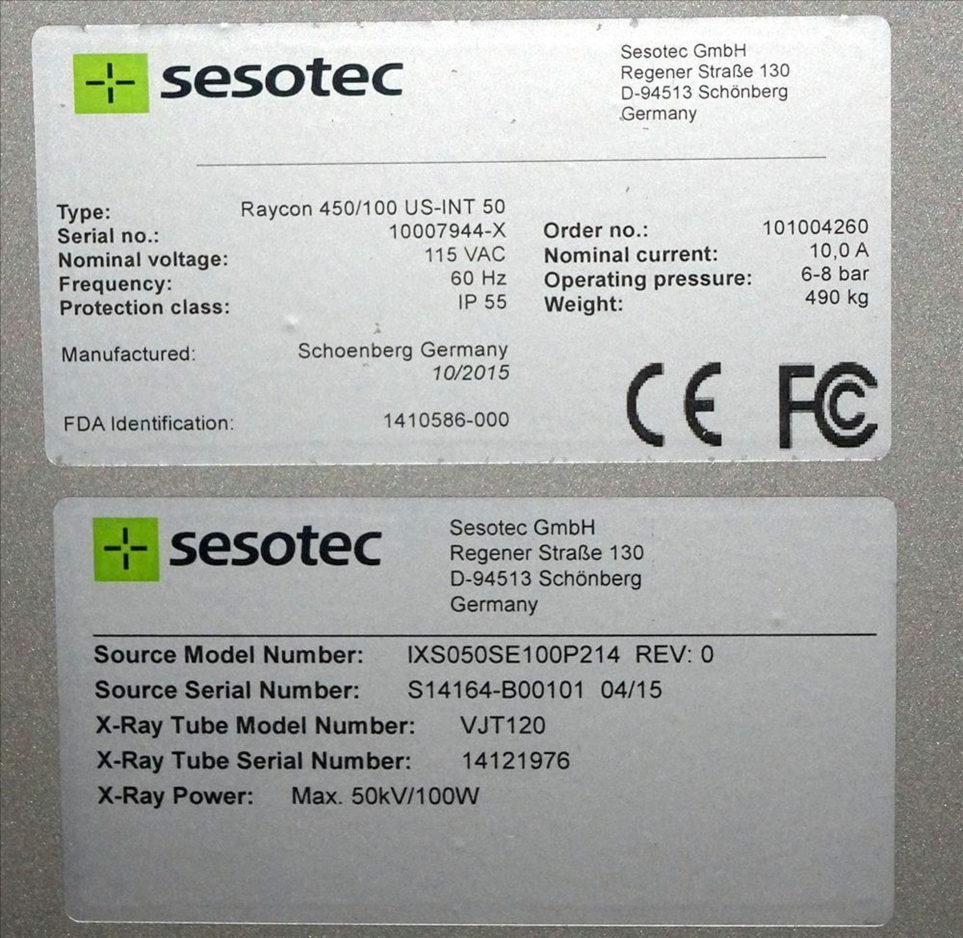 NEW, NEVER INSTALLED Sesotec Raycon X-Ray Food Inspection System, Type 450/100 US-INT 50. Serial - Image 28 of 28