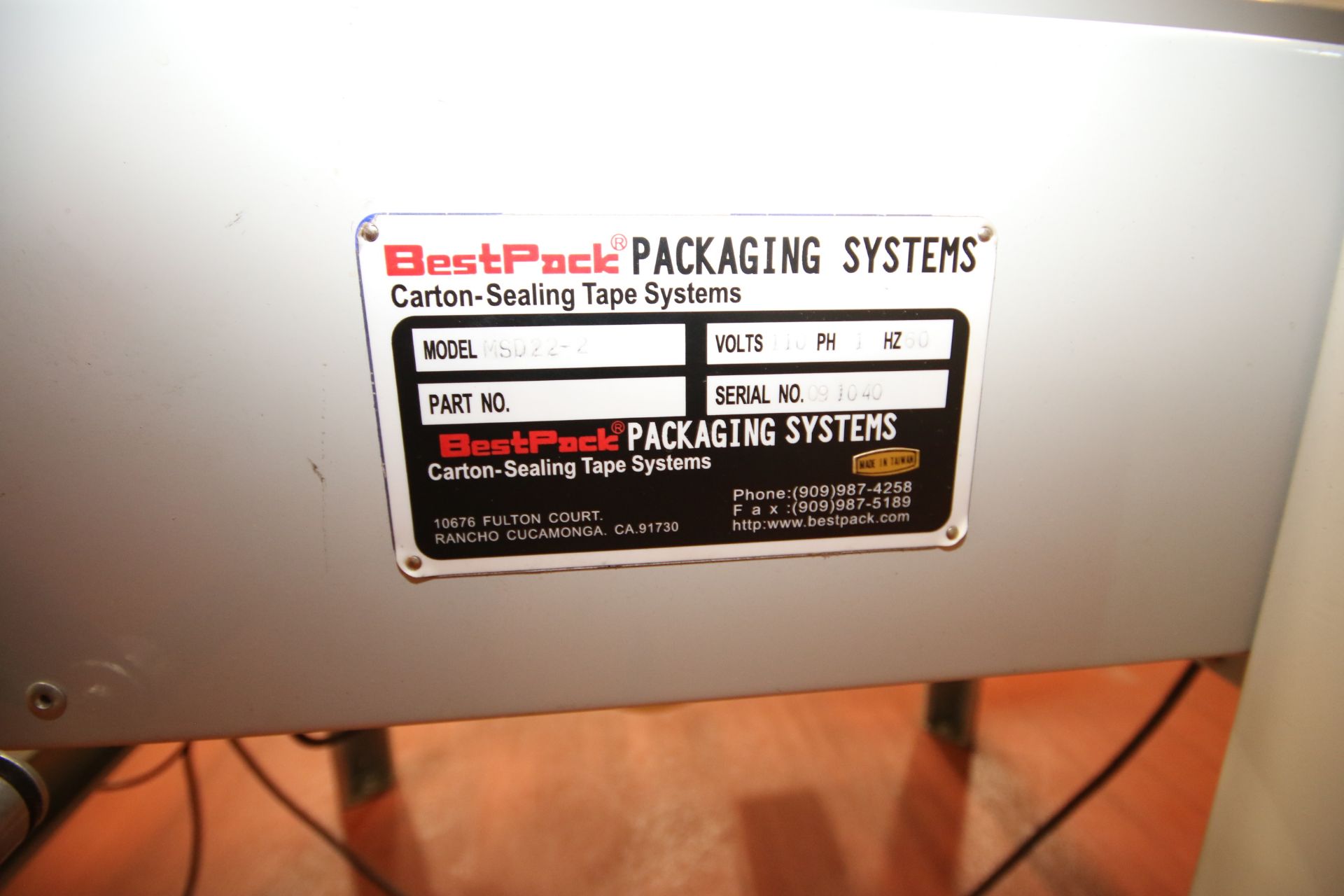 BestPack Tape Case Sealer, Model MSD 22-2, S/N 091040, Aprox. 25” W Rolls (Located in Pittsburgh Ap - Image 9 of 11