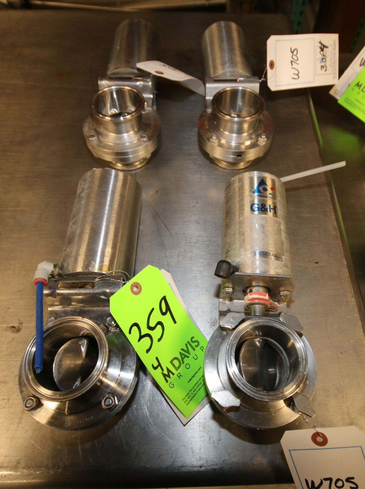 Alpha Laval G&H 2.5" Clamp Type Air Acuating S/S Butterfly Valves (W705)