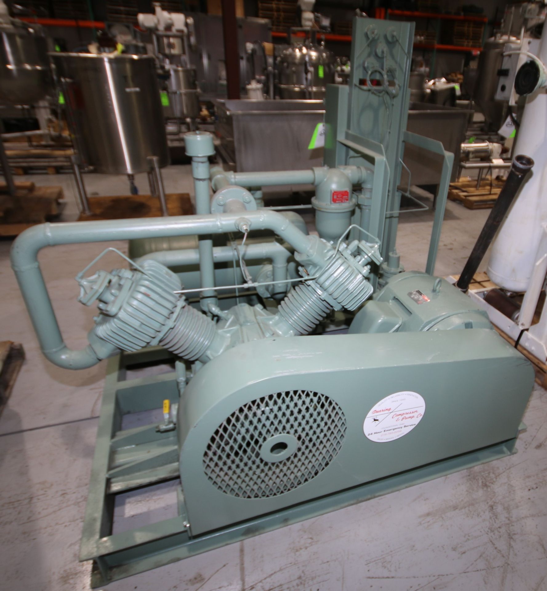 Dearing Compressor & Pump Company 40 hp Reciprocating Air Compressor, with Creole 2 Cylinder - Image 2 of 6