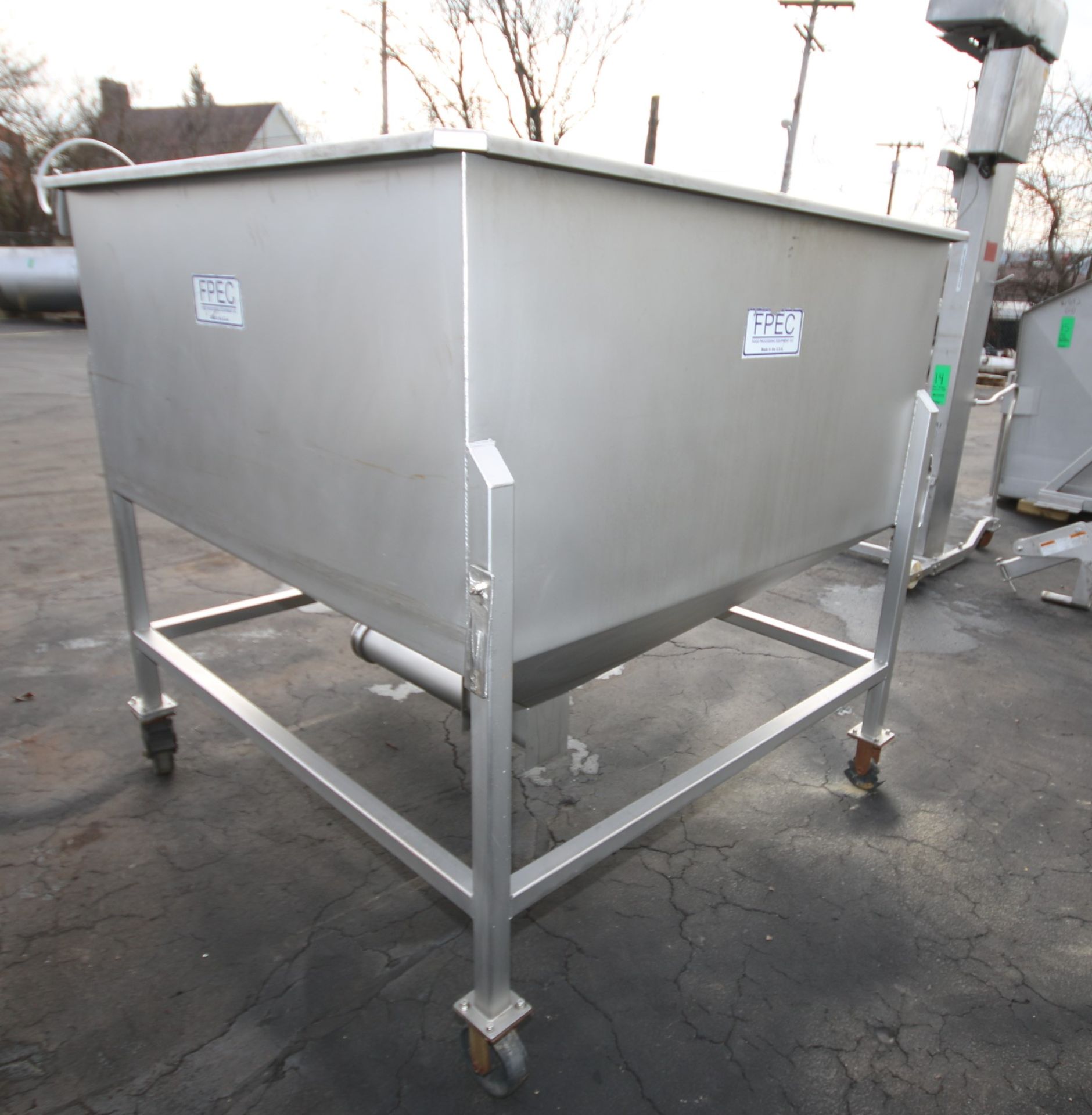 FPEC 63" W x 63" L x 49" D S/S Feed Hopper, Model VFH86, SN 7940, with 6" Discharge, Mounted on S/ - Image 2 of 6