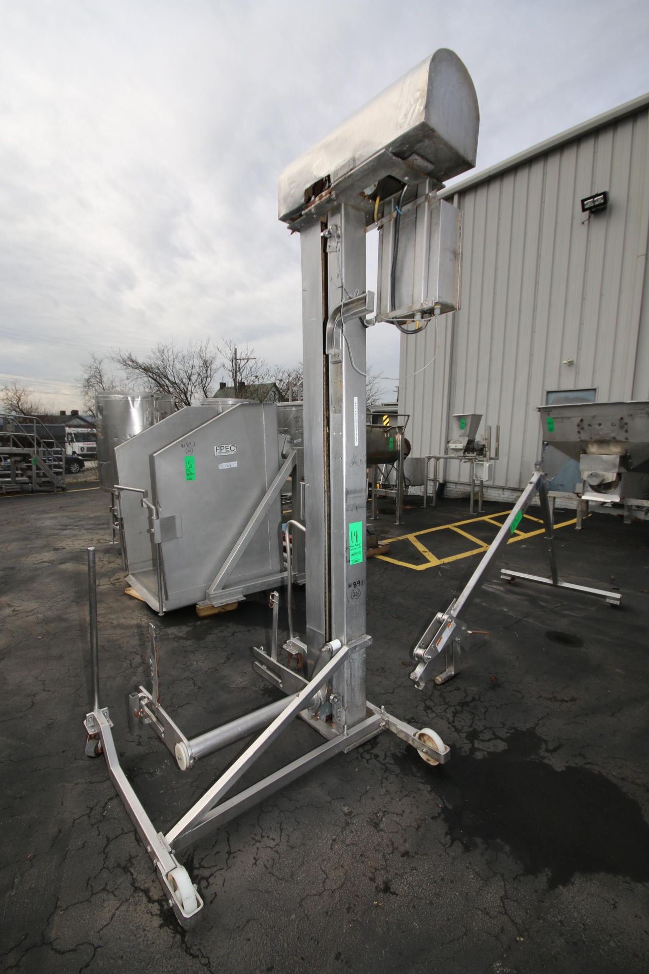 Carnitech A/S 7 ft H S/S Electric Column Lift System, SN 0354, 230/440V 3 Phase, with 26" W x 21" - Image 2 of 6