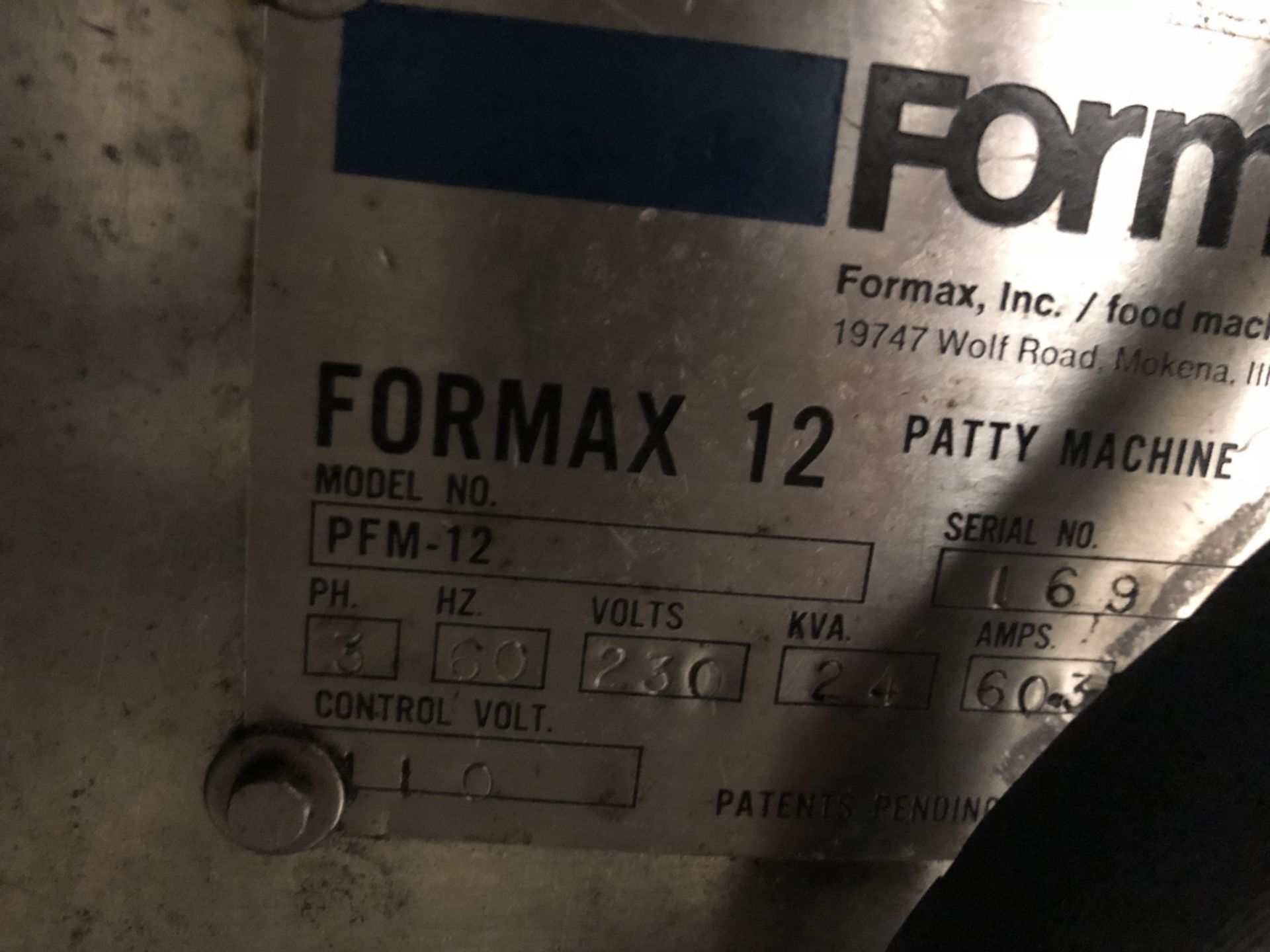 Formax 12 Patty-Former, Model PFM 12, Serial Number 169, Change Parts Include: 1.6 oz, 2.7 Oz, 3.0 - Image 12 of 21