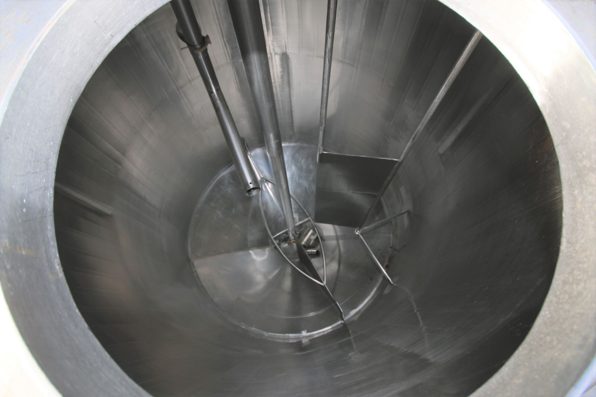 Approx. 1,000 Gallon Cone Bottom Jacketed S/S Tank, with Bottom Sweep Agitator, with SEW Drive - Image 2 of 6