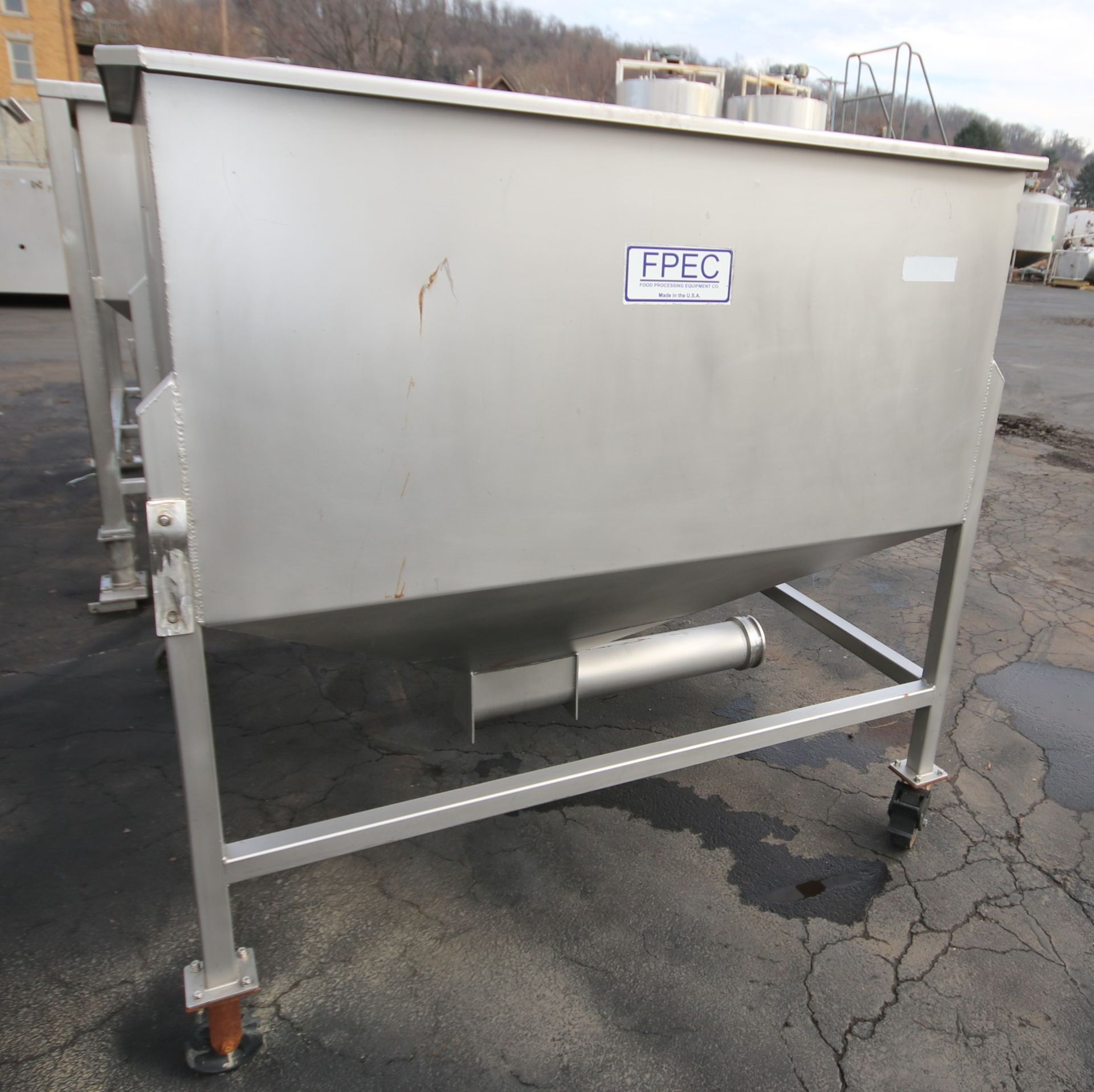 FPEC 63" W x 63" L x 49" D S/S Feed Hopper, Model VFH86, SN 7940, with 6" Discharge, Mounted on S/ - Image 3 of 6