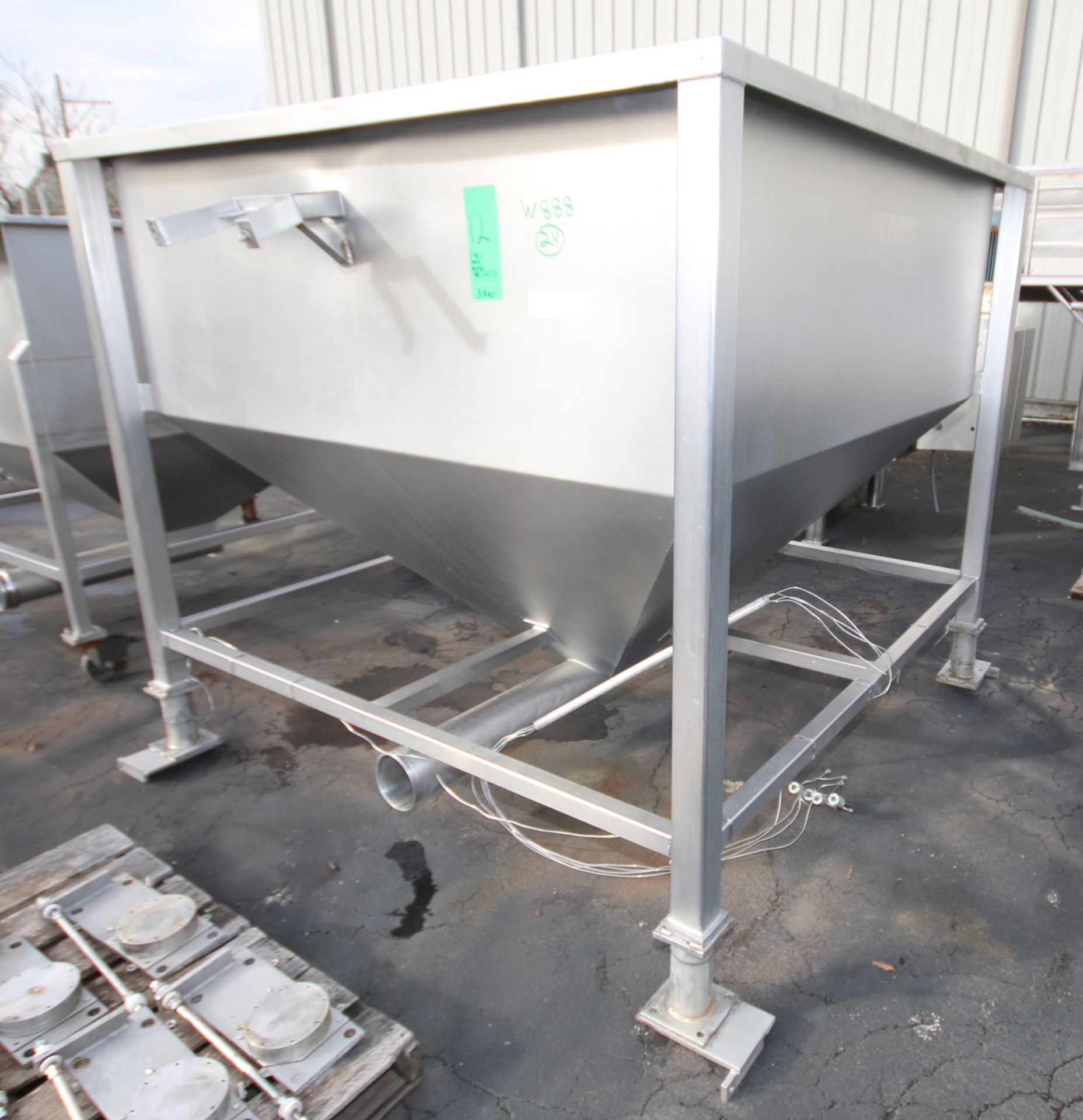 RMF 6 ft W x 6 ft L x 58" D S/S Feed Hopper, Model CT600, SN 32724, with 6" Clamp Type Discharge, - Image 2 of 8