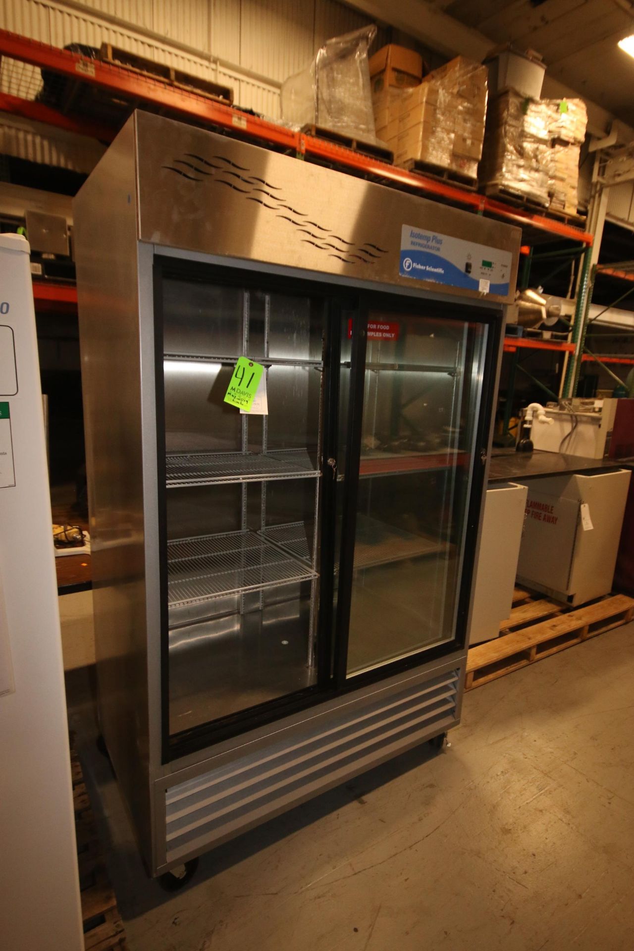 Fisher Scientific Isotemp Plus Refrigerator, Overall Dims.: 52" L x 30" W x 83" H, Mounted on - Image 3 of 3