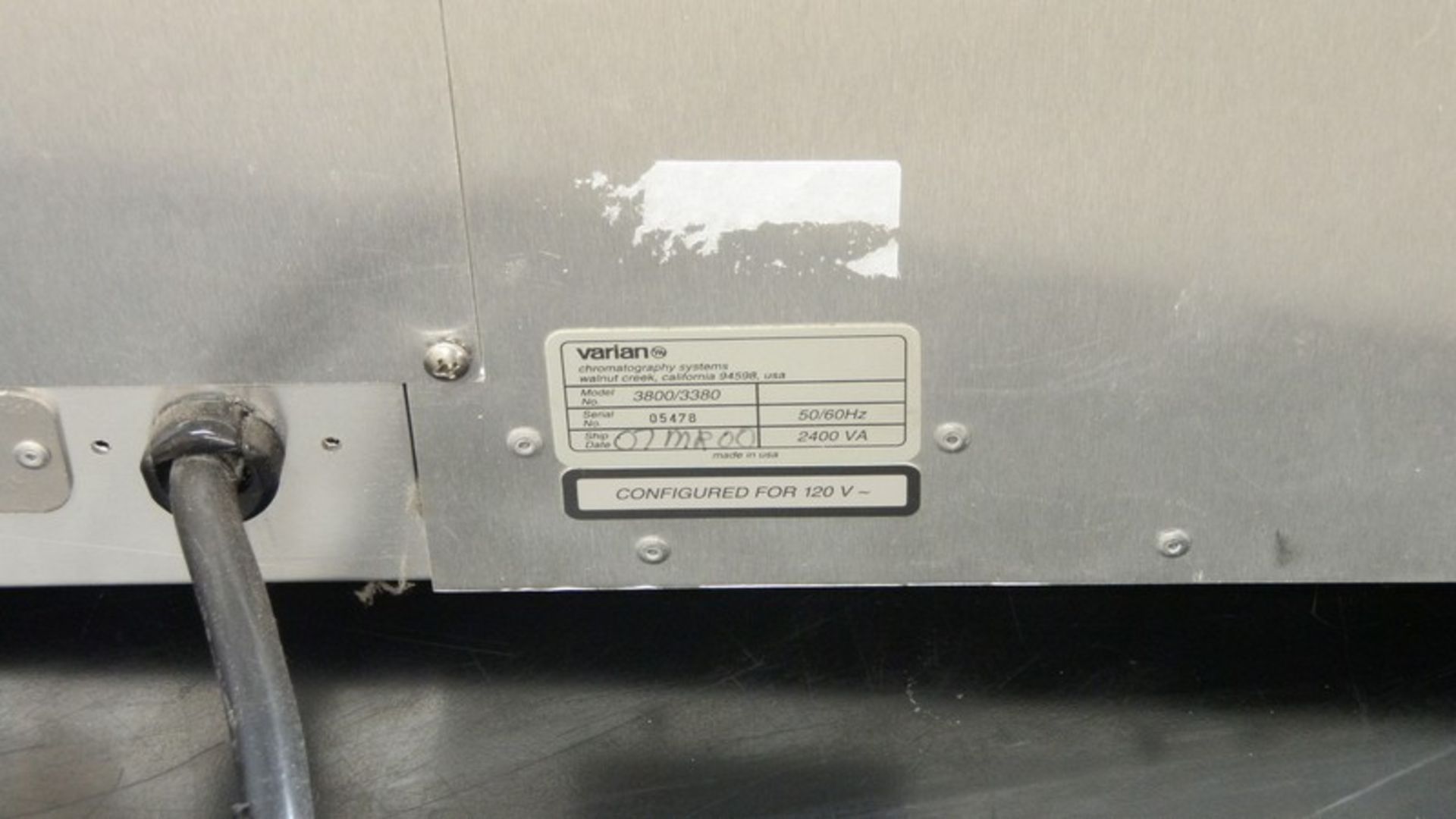 Varian CP-3800 Gas Chromatograph, Model 3800/3380, S/N 05478 (NOTE: Unit Powers On, has Possible - Image 12 of 12