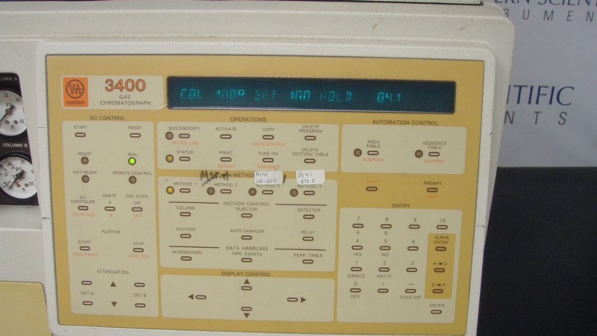 Varian 3400 Gas Chromatograph, Model 3400, S/N 2534 (NOTE: Unit Powers On with Error Codes 201, 238, - Image 3 of 11