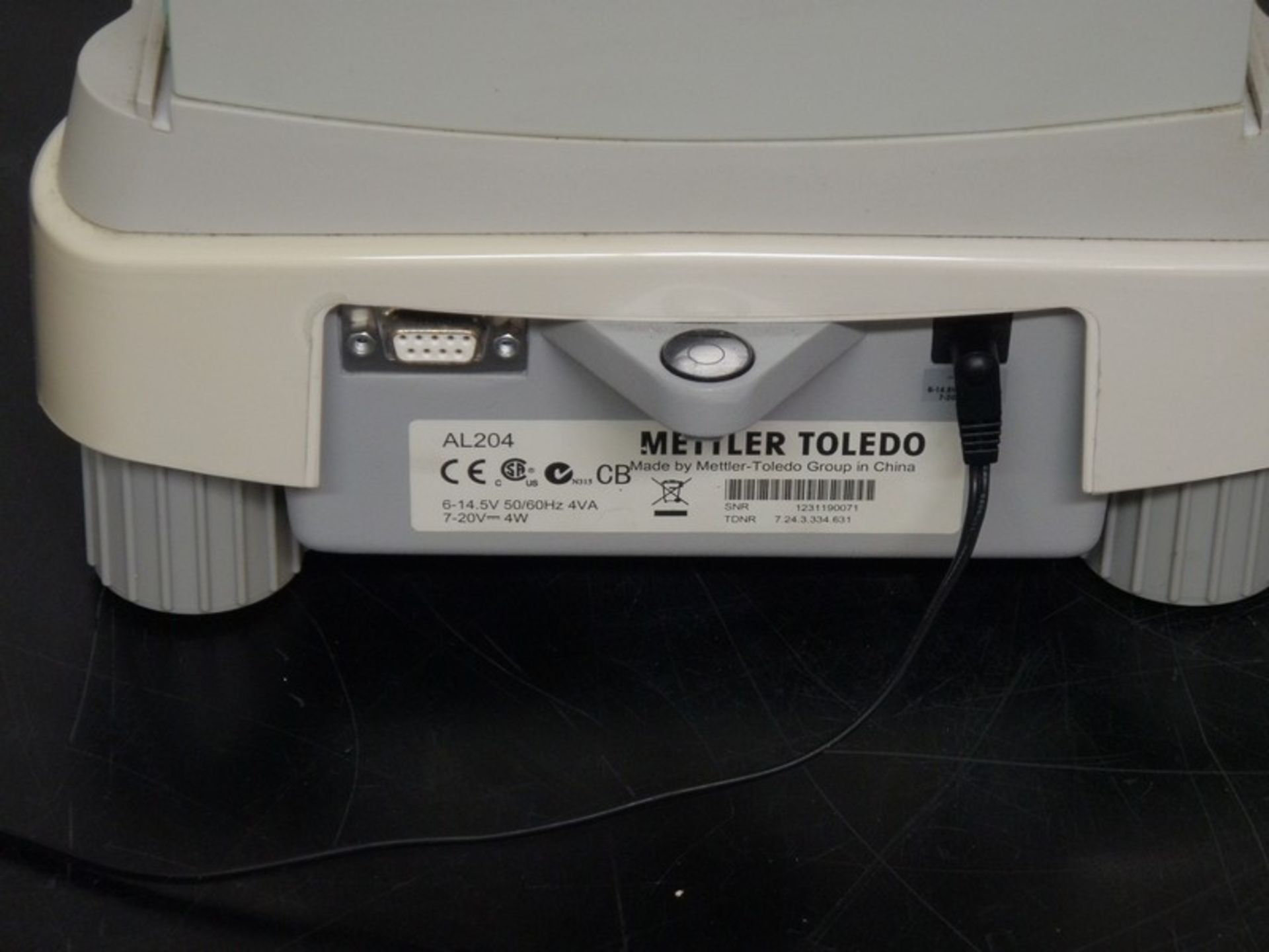 Mettler Toledo Analytical Balance, Model AL204, S/N 1231190071, Includes Power Cord (NOTE: Balance - Bild 9 aus 9