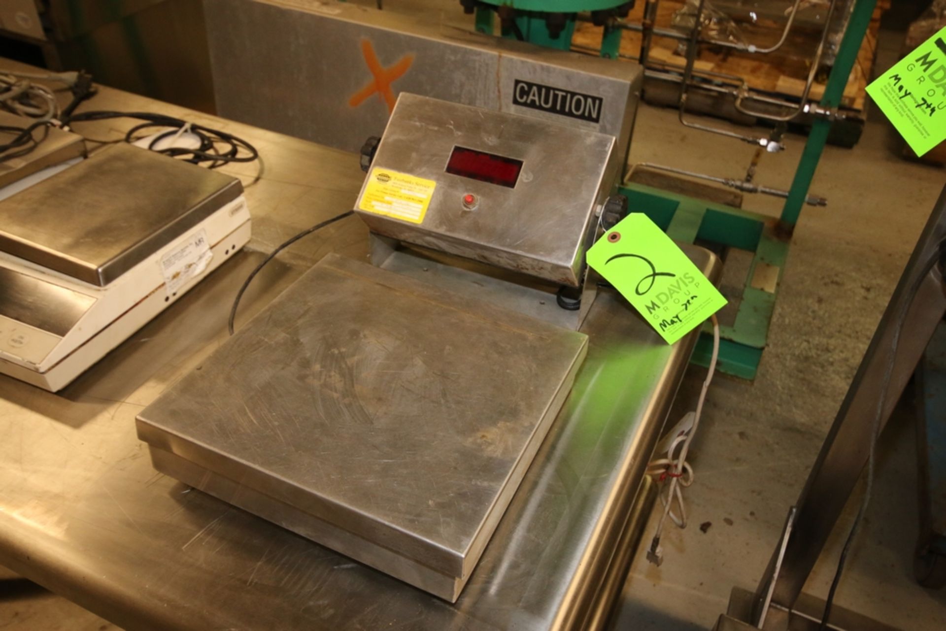 Doran S/S Digitial Platform Scale, M/N 7060, S/N 77915, 115 VAC, 50/60 HZ, with 12" x 12" S/S