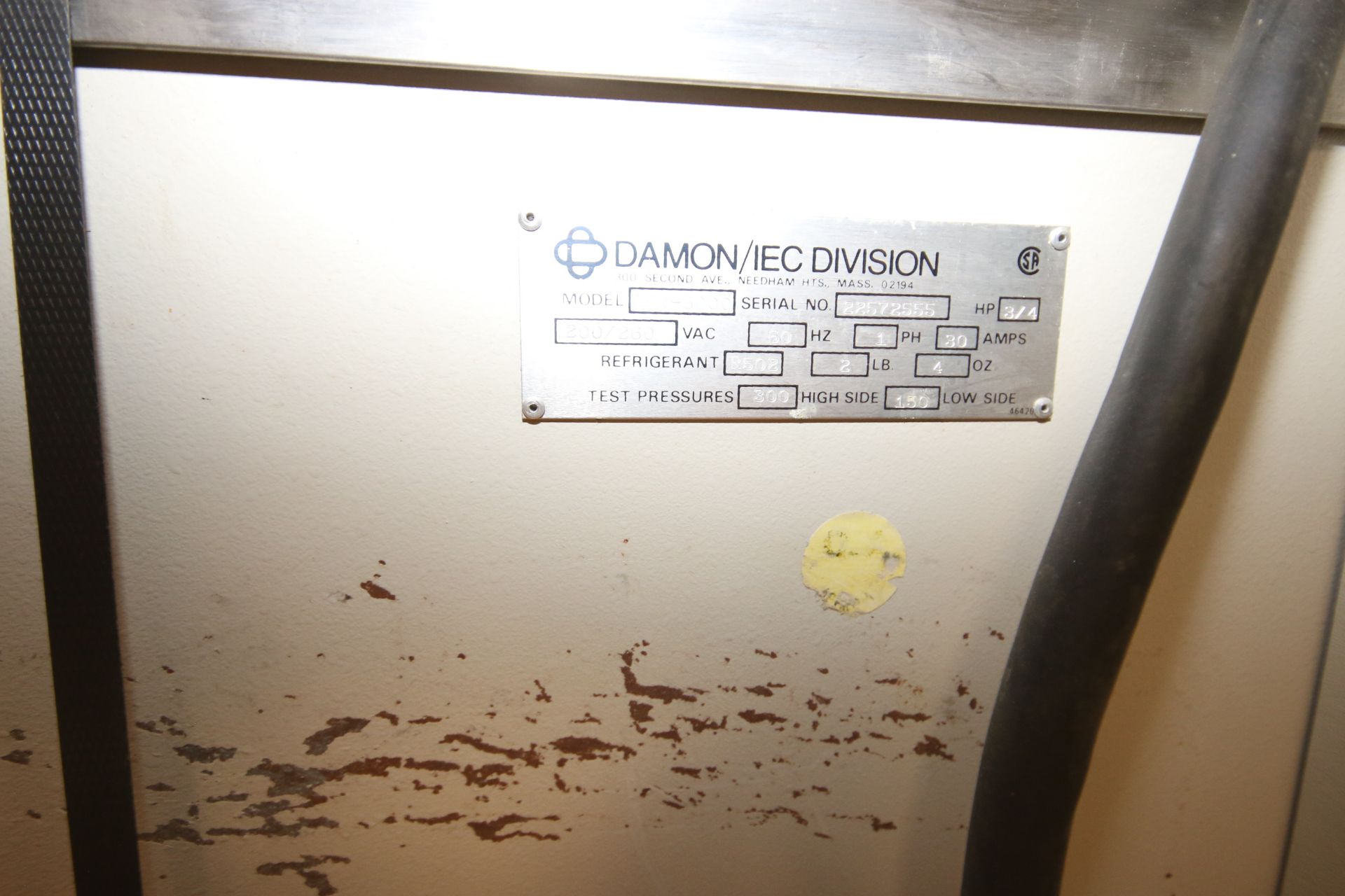 Damon/IEC Division Centrifuge, M/N DPR-6000, S/N 225 72555, R502 Refrigerant - Image 4 of 4