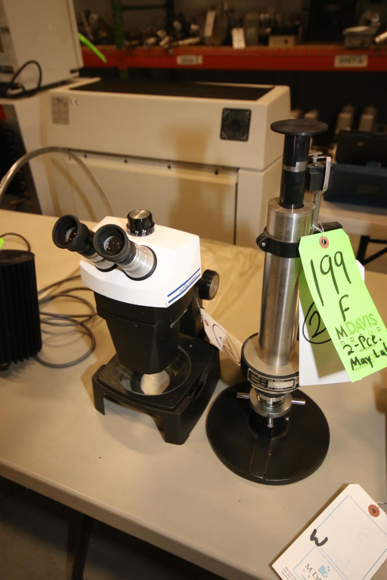 Cambridge Microscope with TMI Lab Press, M/N 4120