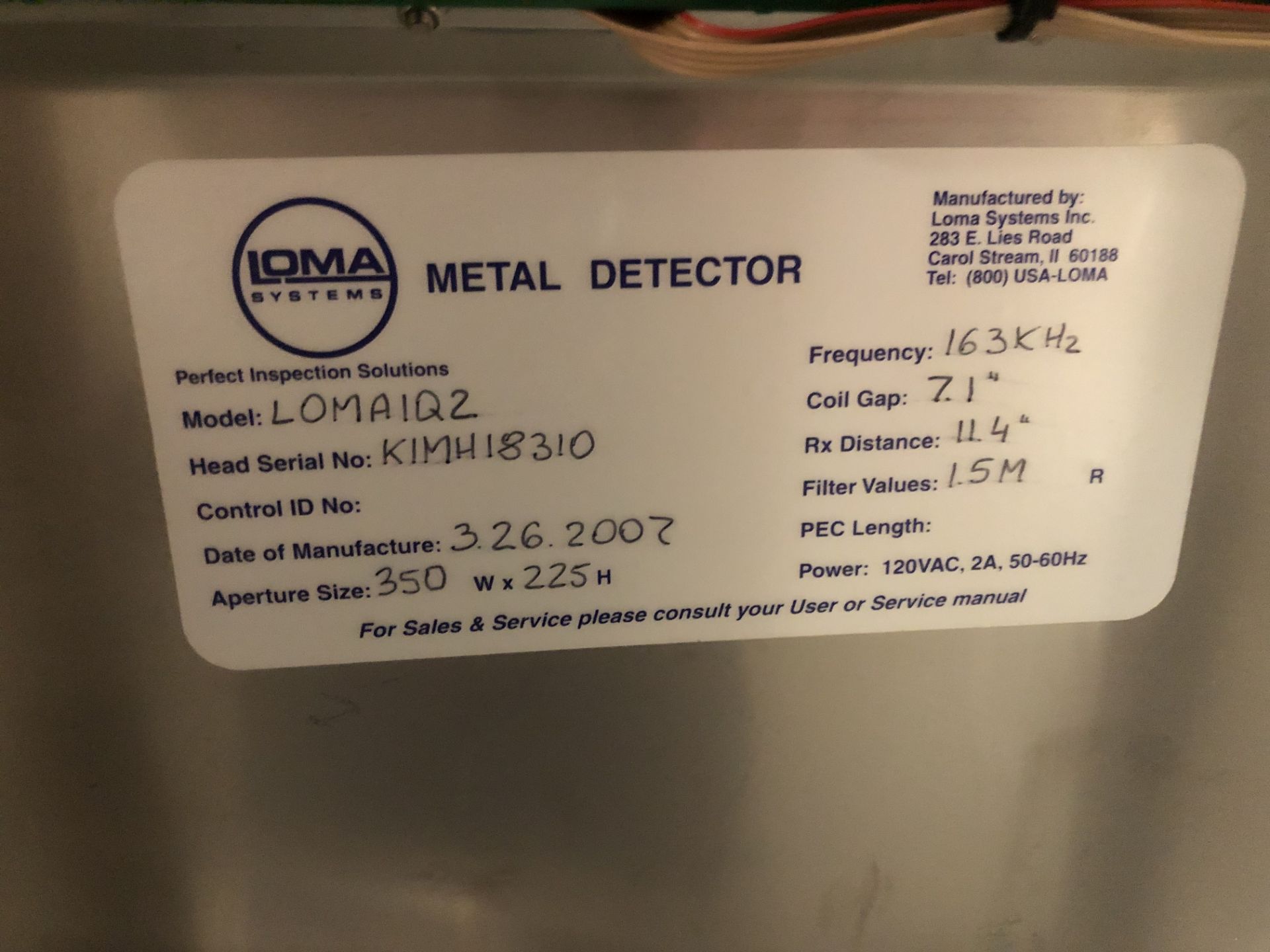 Loma IQ2 Conveyorized Metal Detector, Model IQ2, S/N KIMH18310, 13-3/4" W x 8" H x 15-3/4" Deep Aper - Image 14 of 14