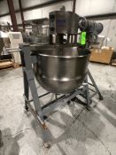 Lee 50 Gallon Jacketed Kettle, S/N 715-S, Equipped with Top-Mount Sweep Scrape Agitation, 1-1/2