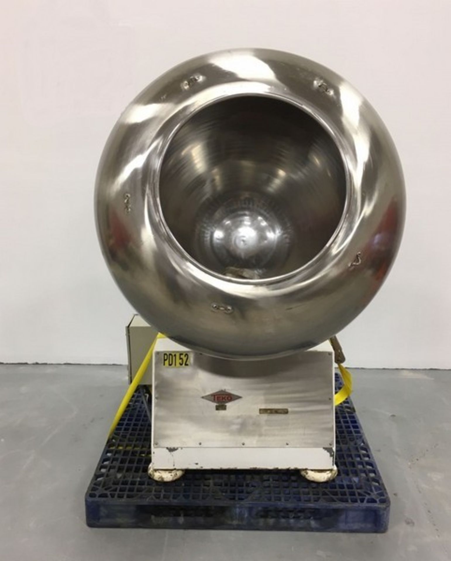 Coating Pan - 48" Diameter, Stainless Steel. 230/460 Volt, 3 Phase, 60 Hz Motor. As shown in