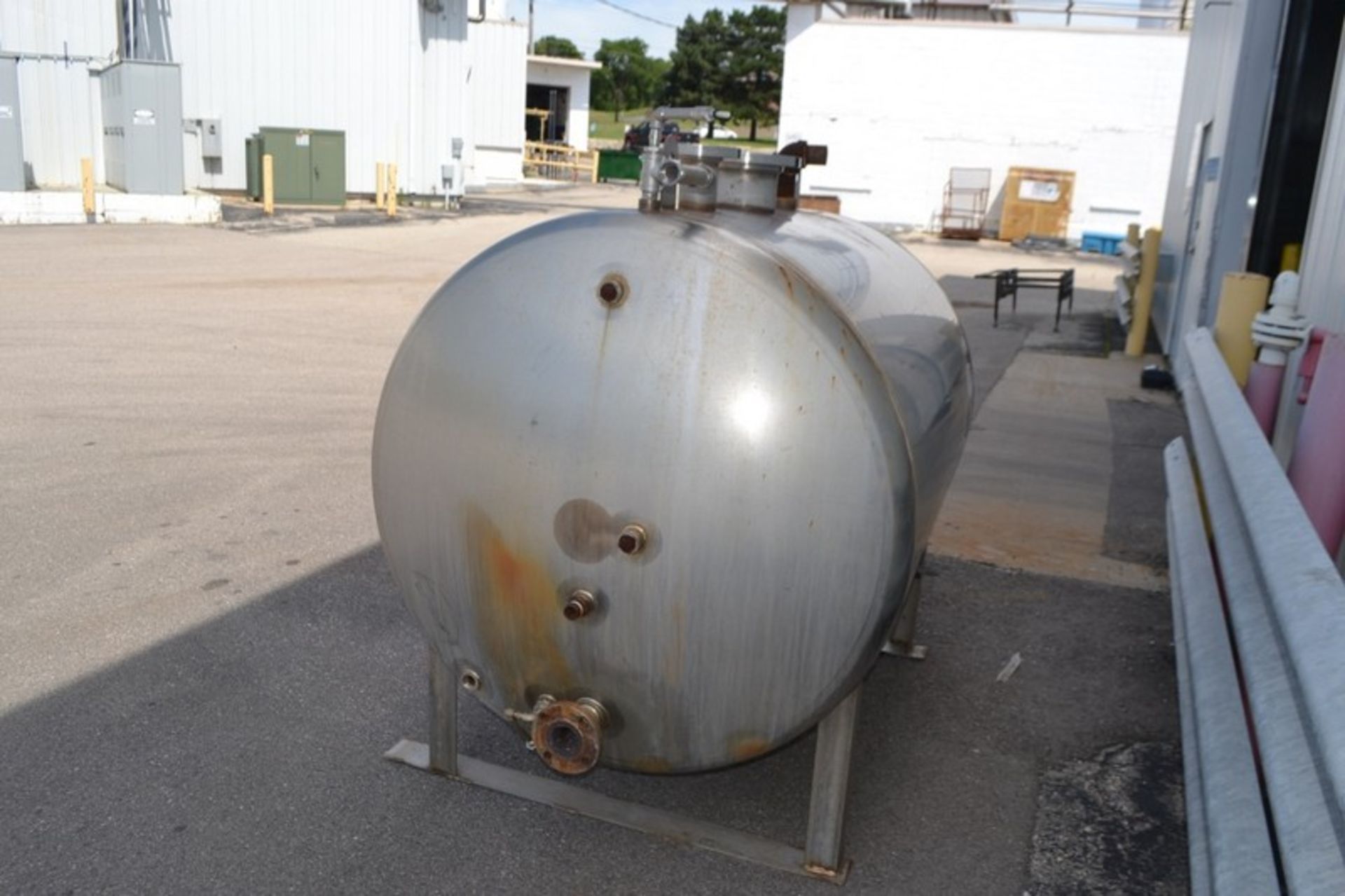 500 Gal. S/S Boiler Feed Water Tank 4' Diameter x 6' Long x 5'6" High Flanged Top Ports, and - Image 2 of 2