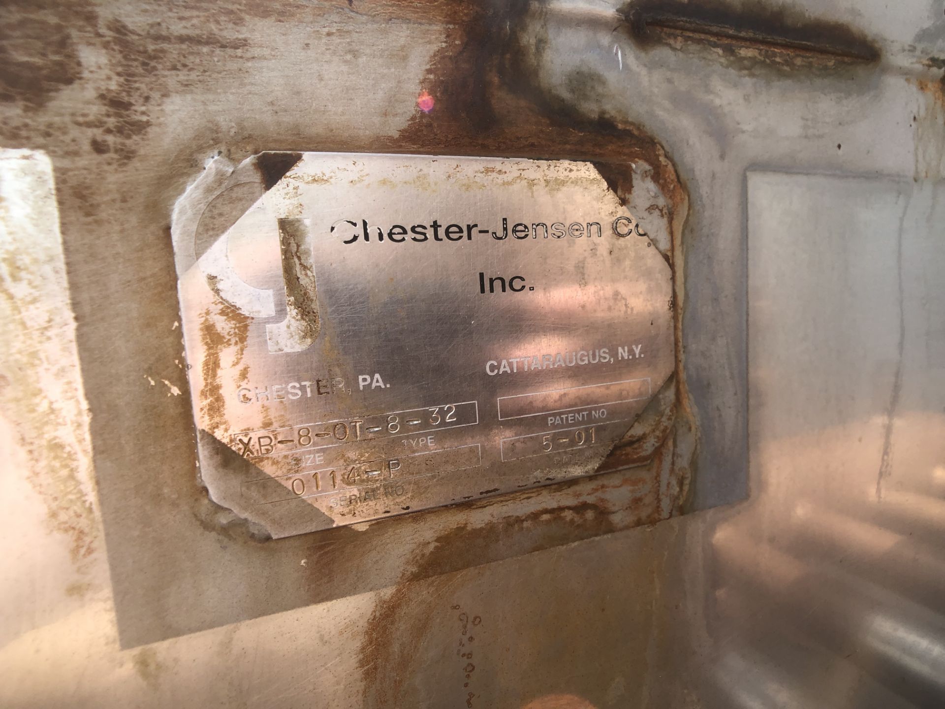 Chester Jensen Freon Falling Film Plate Chiller, Model XB-8-OT-8-32, S/N 0114-P, Phillips - Image 4 of 12