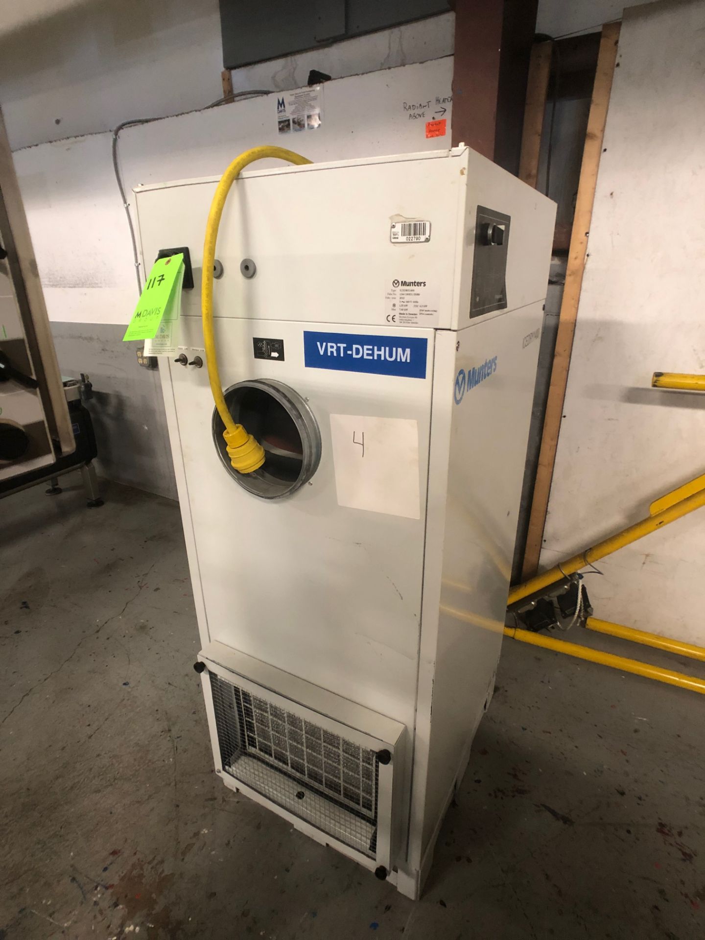 2013 Munters Icedry 1400 Dehumidifier, Model ICEDRY1400, Fab No. 1344 190531 55080, 3 Phase, 460 V