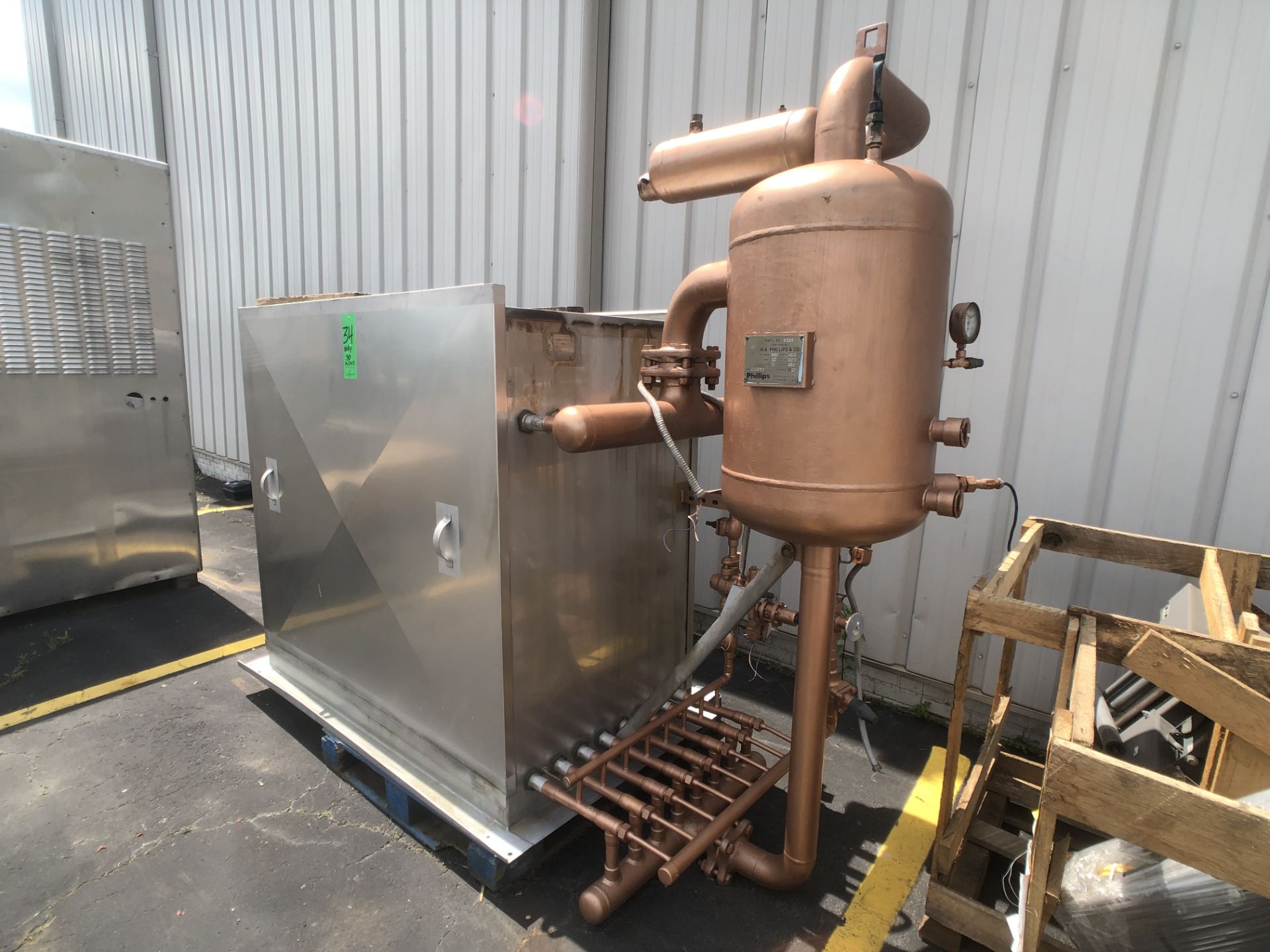 Chester Jensen Freon Falling Film Plate Chiller, Model XB-8-OT-8-32, S/N 0114-P, Phillips - Image 3 of 12