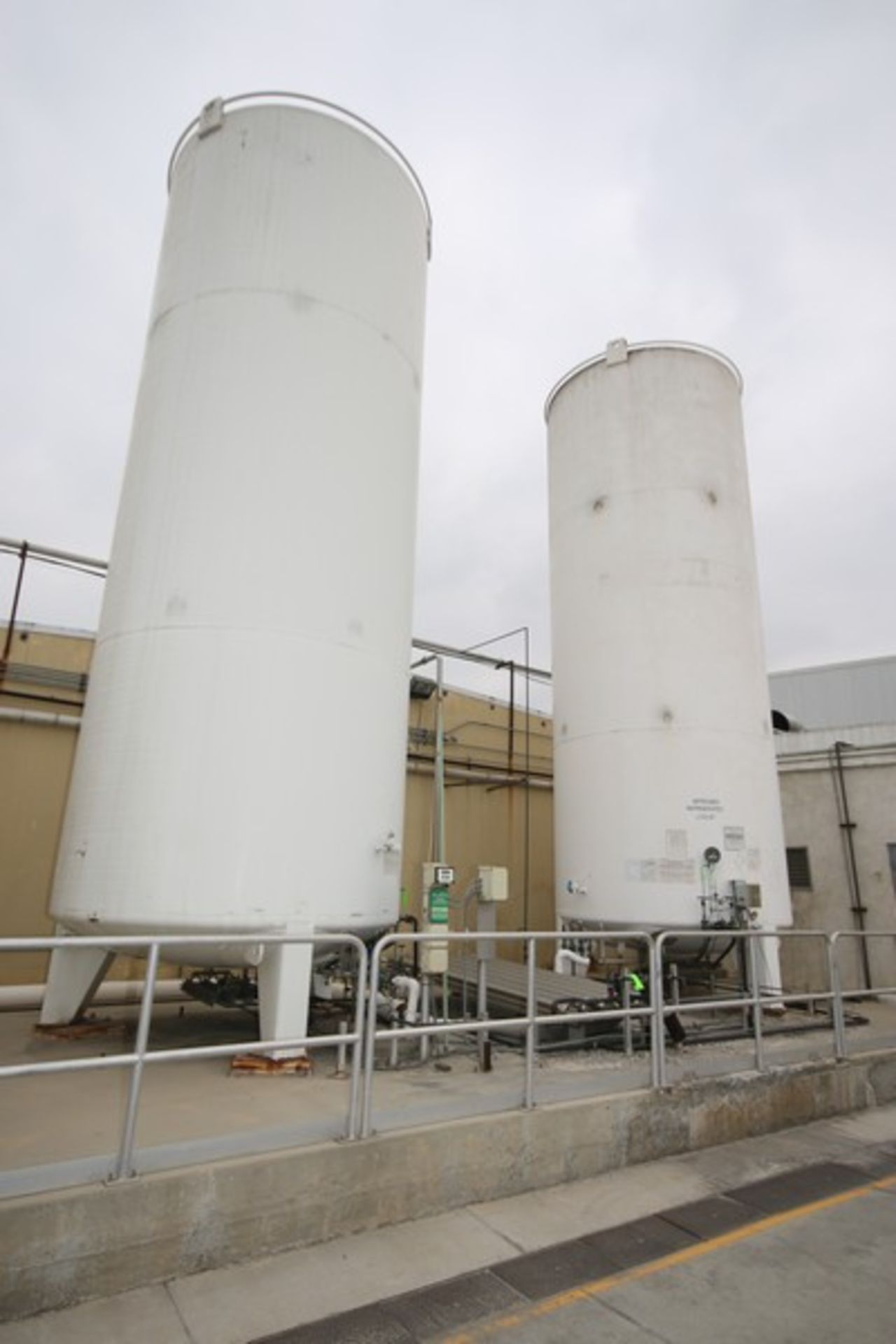 Bulk Bid: (2) 11,000 Gal. Veritcal Liquid Nitrogen Tanks and Associated Piping and Valves in Tank