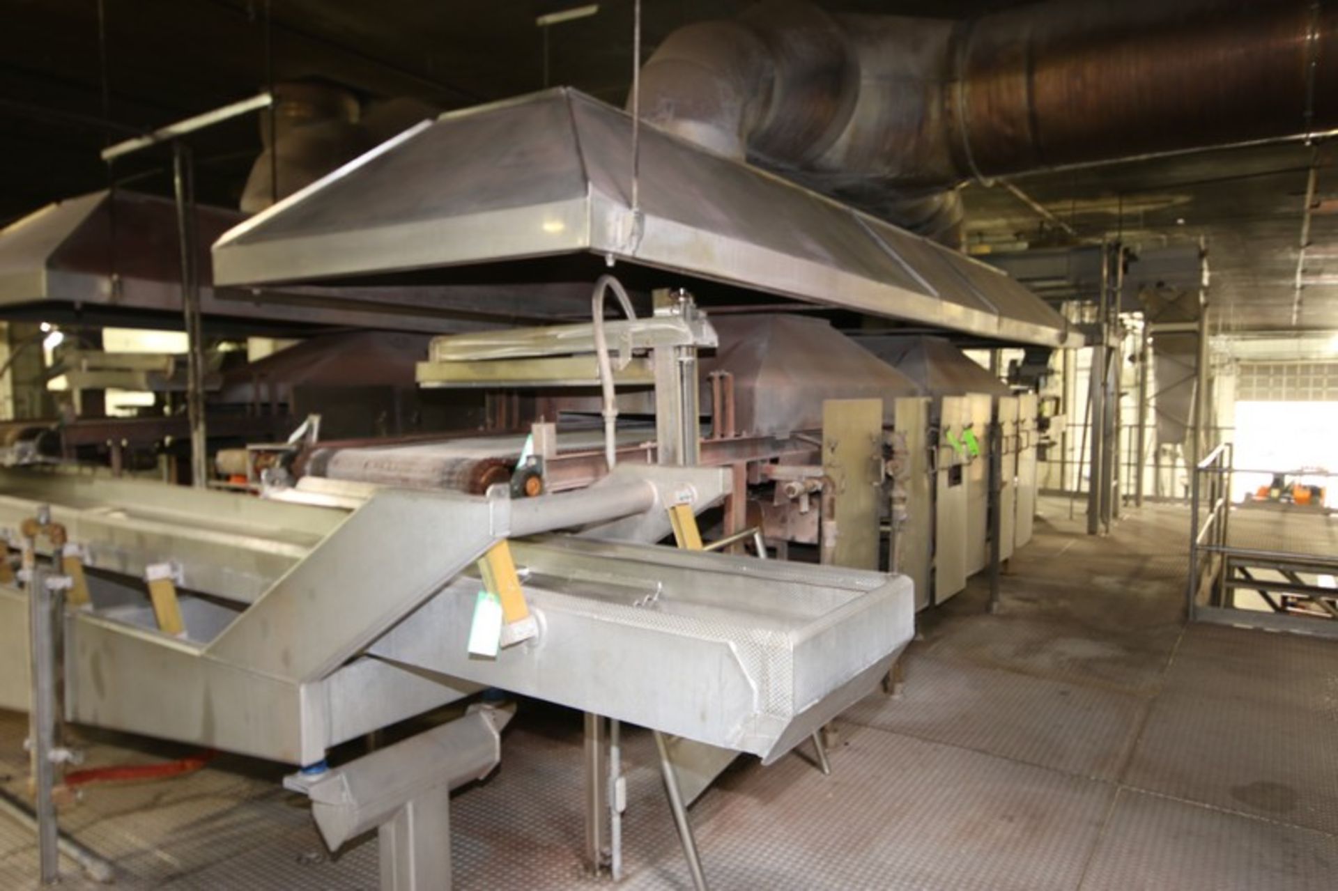 Natural Gas Fire Roaster #1, with Aprox. 33" W Belt, Includes S/S Exhaust Hood, Overall Dims.: