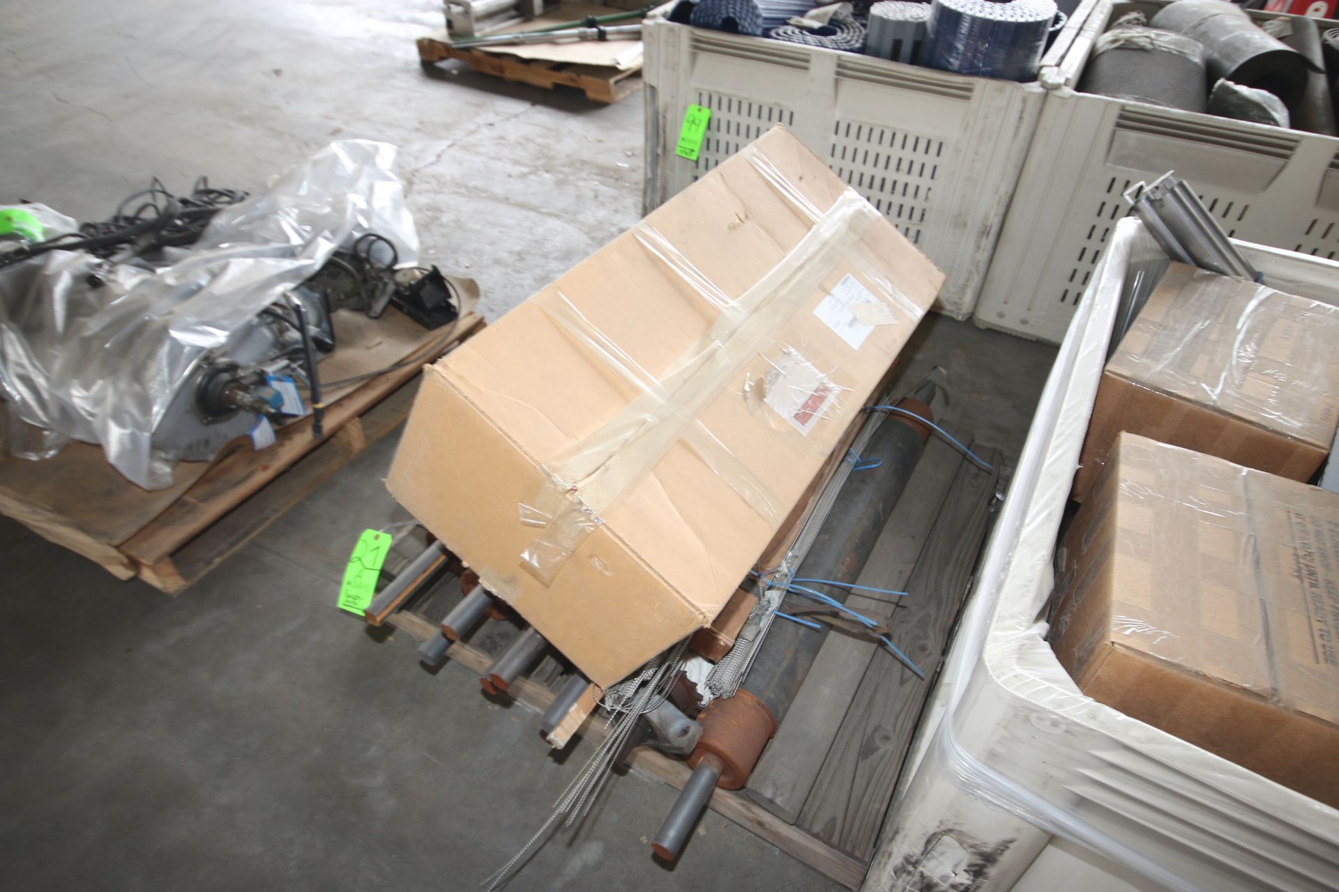 Lot of Assorted Roaster Parts, Including Spare Mesh Conveyor Belt, Rollers, Chain, and Other New - Image 4 of 5