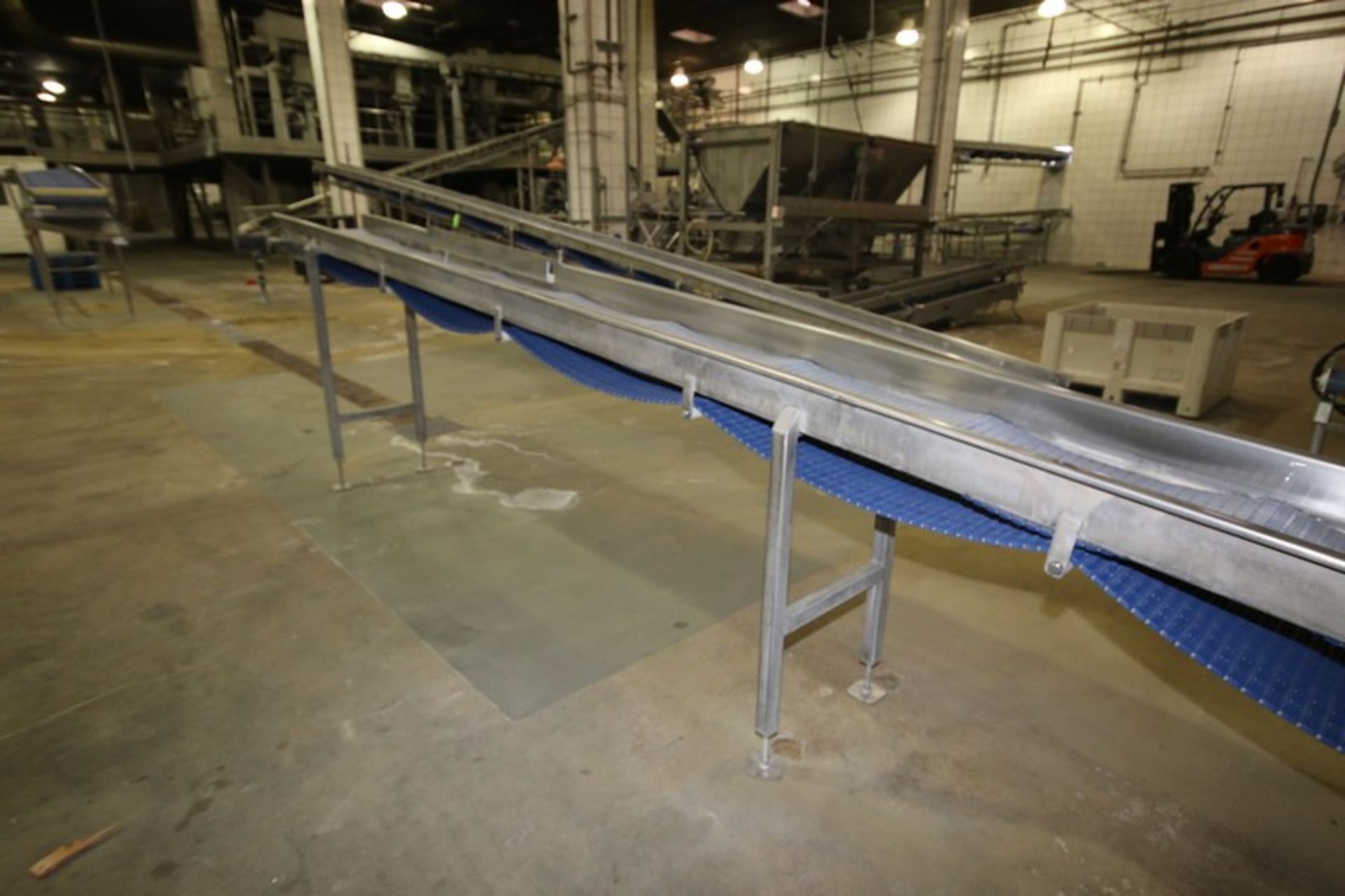 S/S Incline Conveyor with S/S Walls, with S/S Infeed Chute, Aprox. 35' L x 18" W, Hydraulic Operated - Image 2 of 3