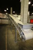 Key V-Shape Incline Feed Conveyor, with Cleated Vinyl Beat, Aprox. 18" W Belt, with Mounted S/S