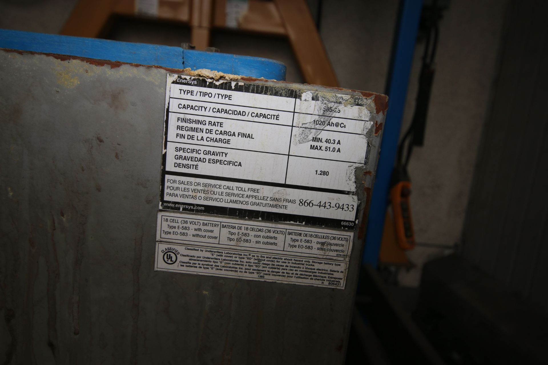 EnerSys Ironclad Workhog 36 Volt Forklift Battery, Type: 585-25 - Image 3 of 3