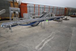 S/S Straight Section of Conveyor, Aprox. 296" L x 16" W Belt, S/S Walls, Hydraulically Operated