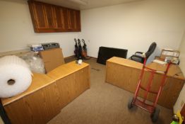 Remaining Contents of Office and Waiting Area, Includes (2) Wooden Desks, (1) Side Table, (4)
