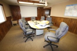 Remaining Contents in Conference Room, (1) Oval Conf. Room Table, Da-Lite Projector Screen, Small