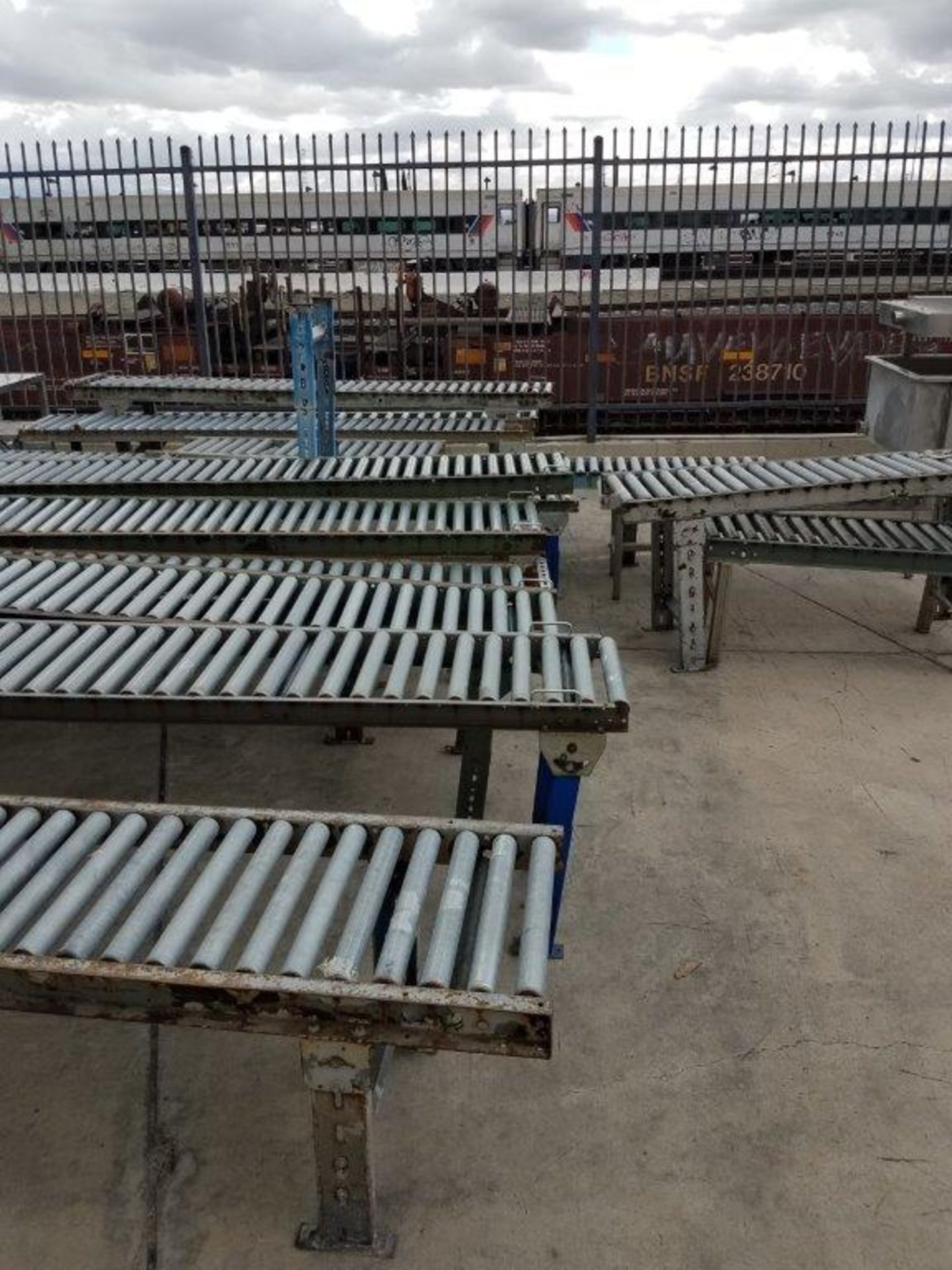 Lot of Assorted Gravity Roller Conveyor, with Steel Frames, Assorted Sizes