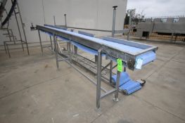 S/S Conveyor, Aprox. 18' L x 16" W Belt, with S/S Wall, Hydraulically Operated