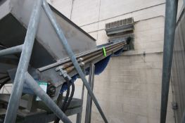 S/S Incline Conveyor with Flights, Aprox. 14' L x 18" W Belt, with 11-1/2" Flight spacing and S/S