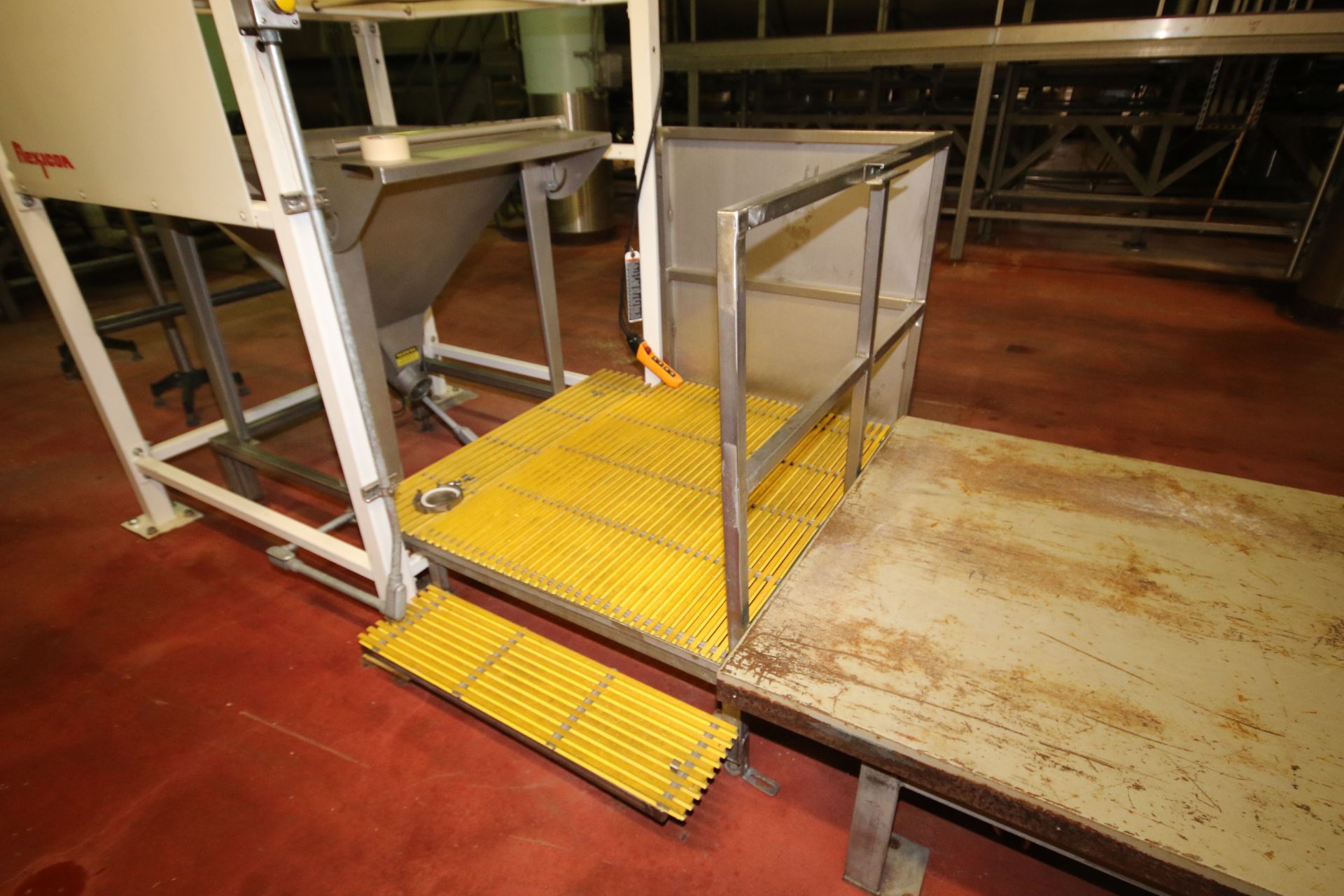 Rice Bulk Loading System Includes 54" L x 48" W Scissor Lift Table, S/S Operators Platform, Flexicon - Image 3 of 14